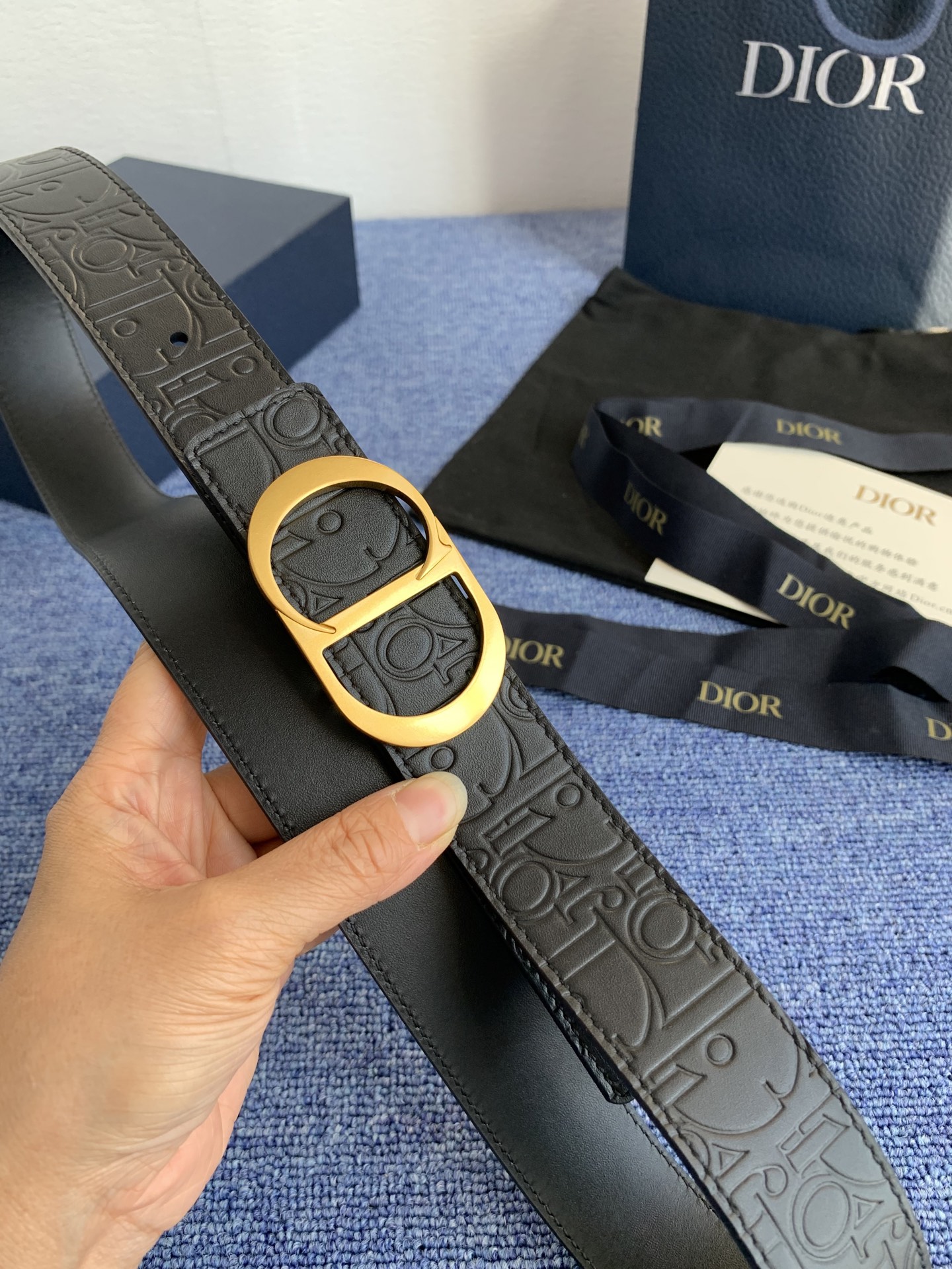 Dior Basic Belt Cow Leather Black Adjustable L