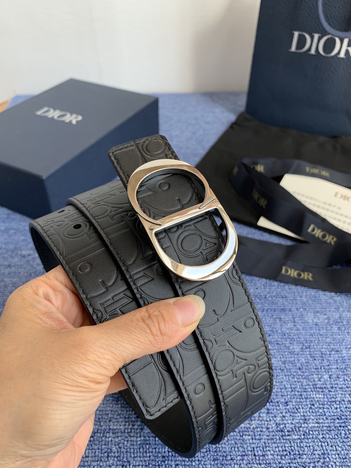 Dior Basic Belt Cow Leather Black Adjustable L