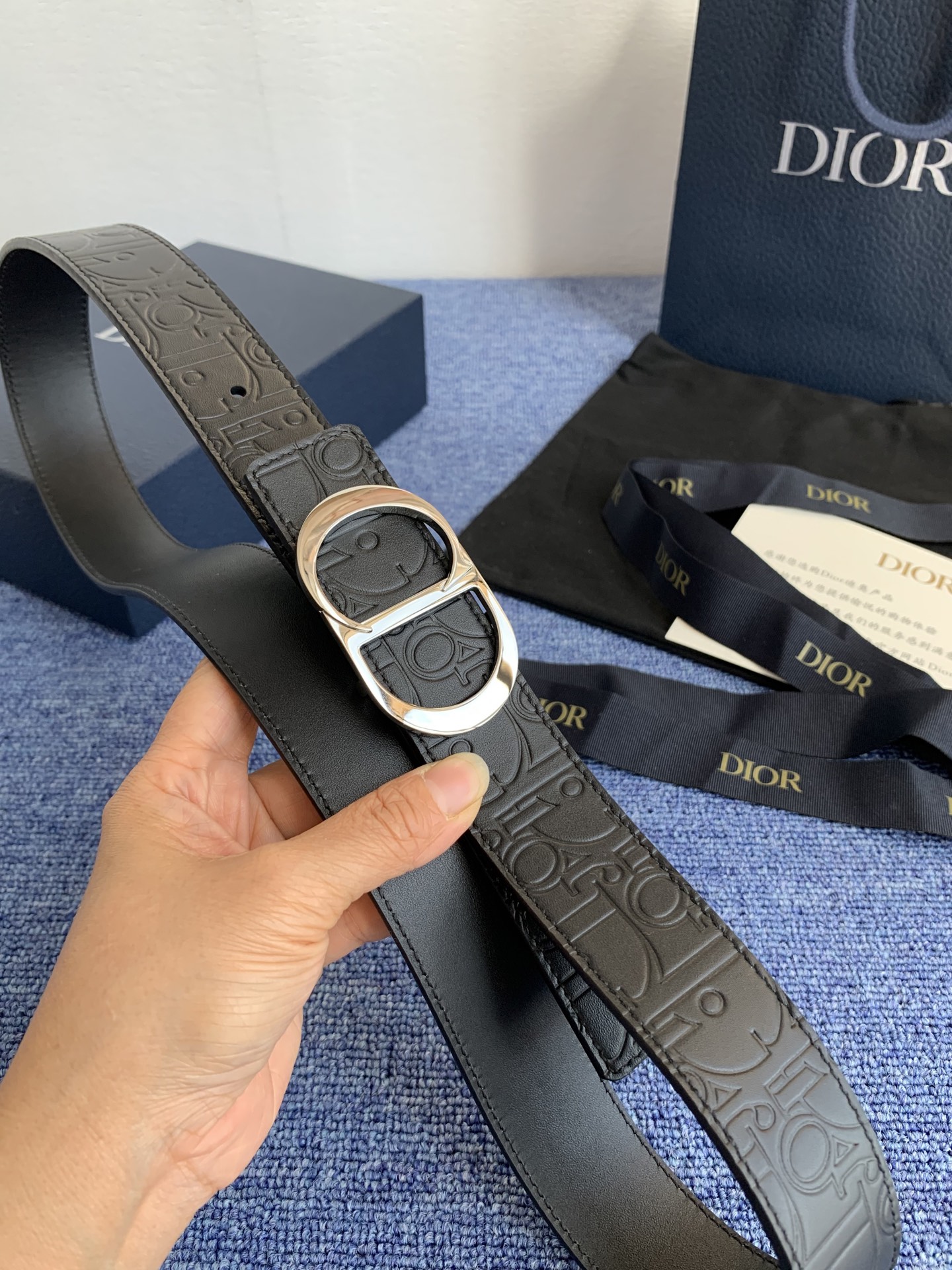 Dior Basic Belt Cow Leather Black Adjustable L