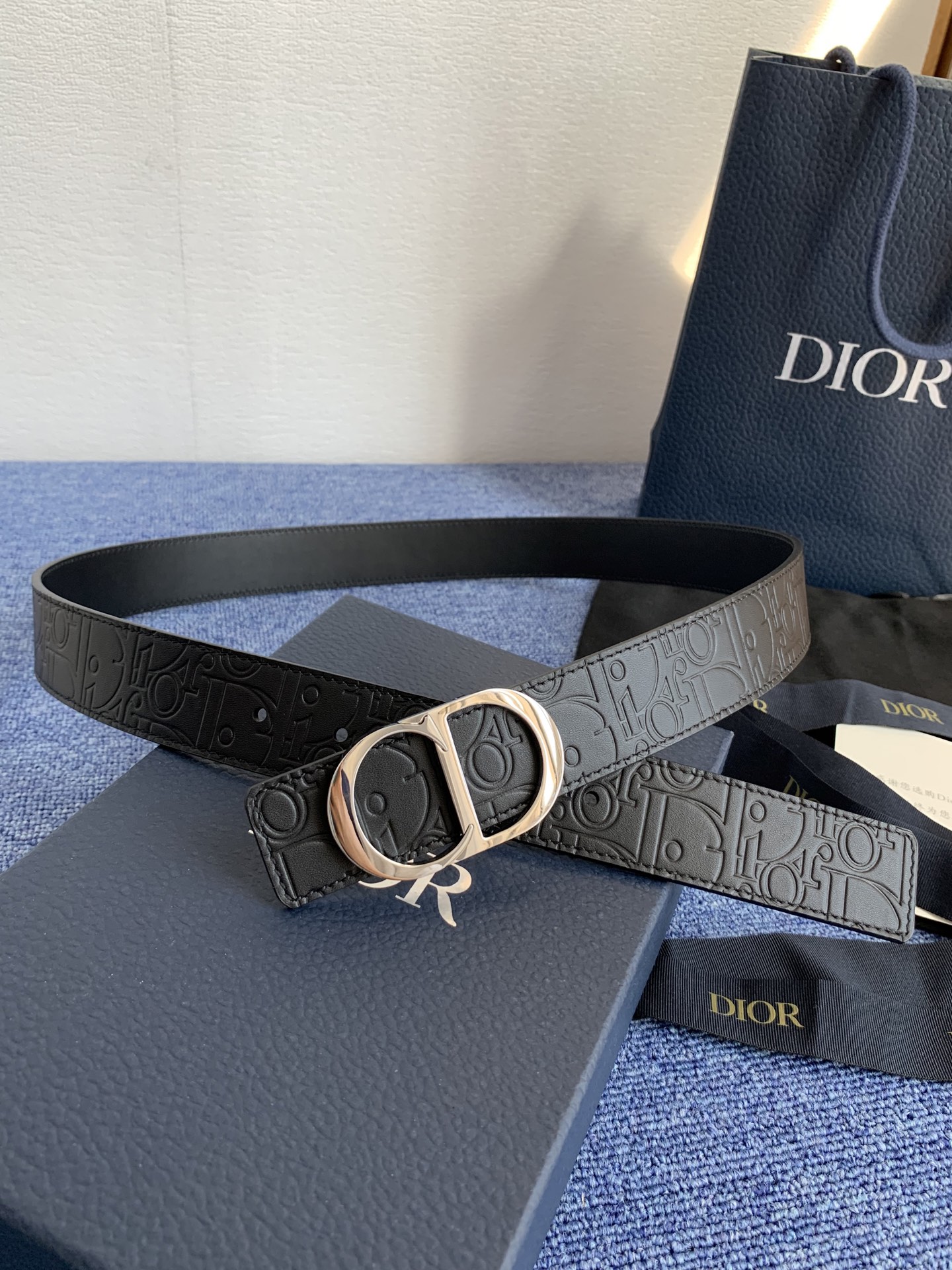 Dior Basic Belt Cow Leather Black Adjustable L