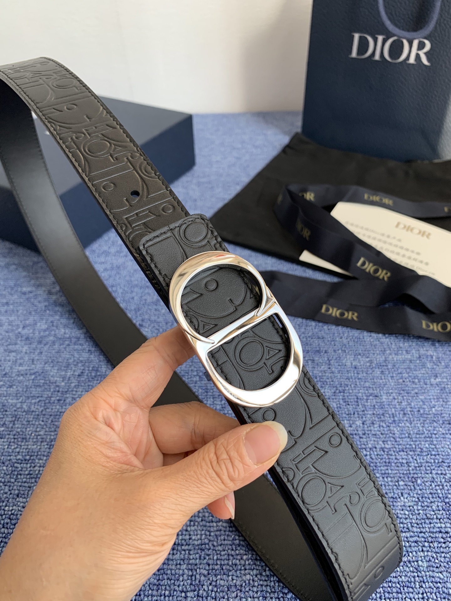 Dior Basic Belt Cow Leather Black Adjustable L