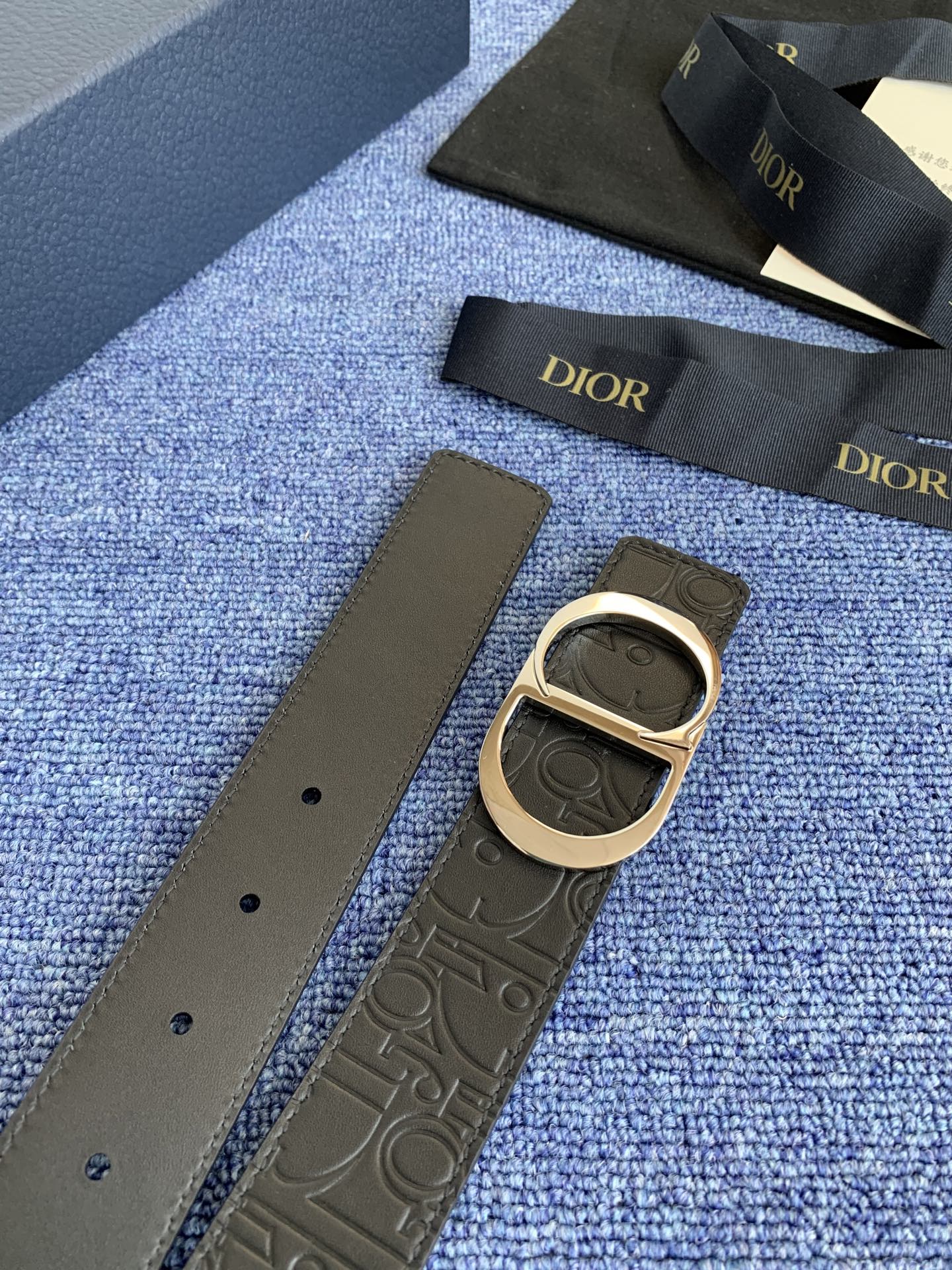 Dior Basic Belt Cow Leather Black Adjustable L