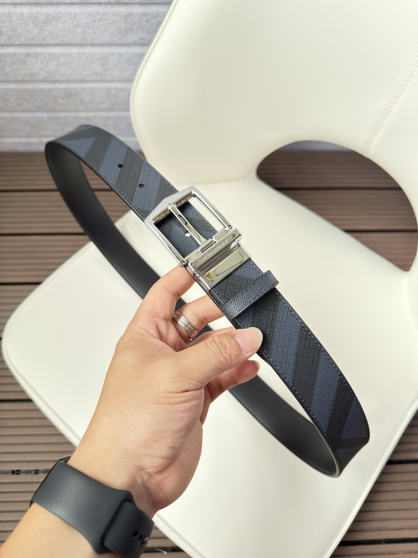 Burberry Male Leather Belt Top Grain Leather 34mm-13514