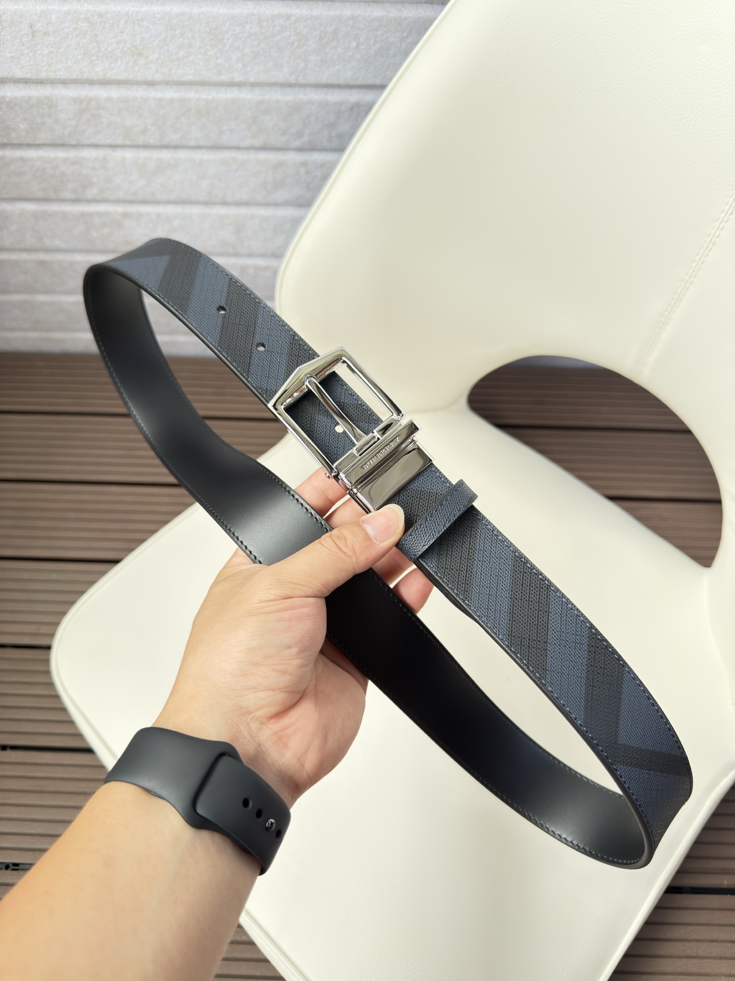 Burberry Male Leather Belt Top Grain Leather 34mm-13514