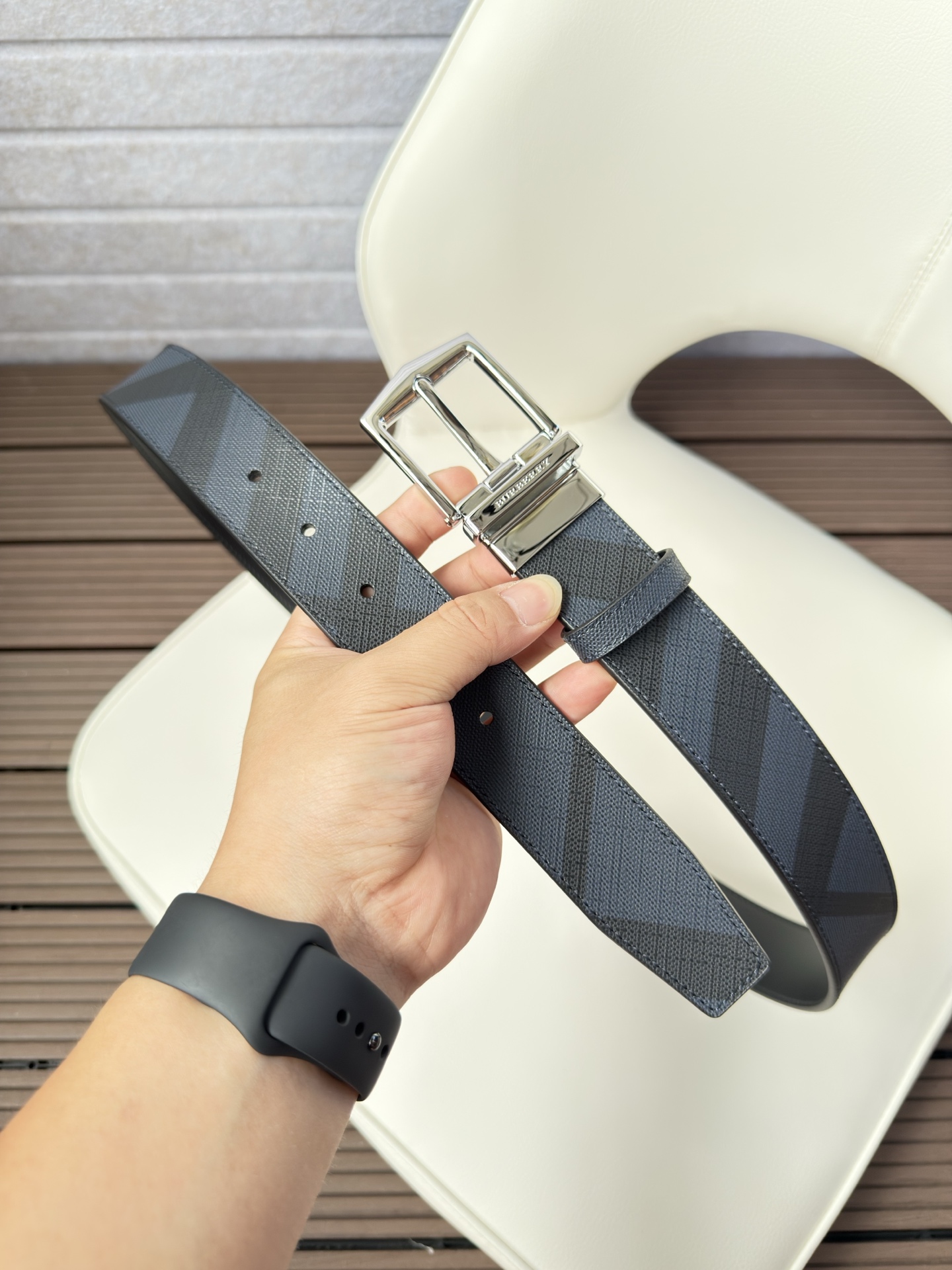 Burberry Male Leather Belt Top Grain Leather 34mm-13514