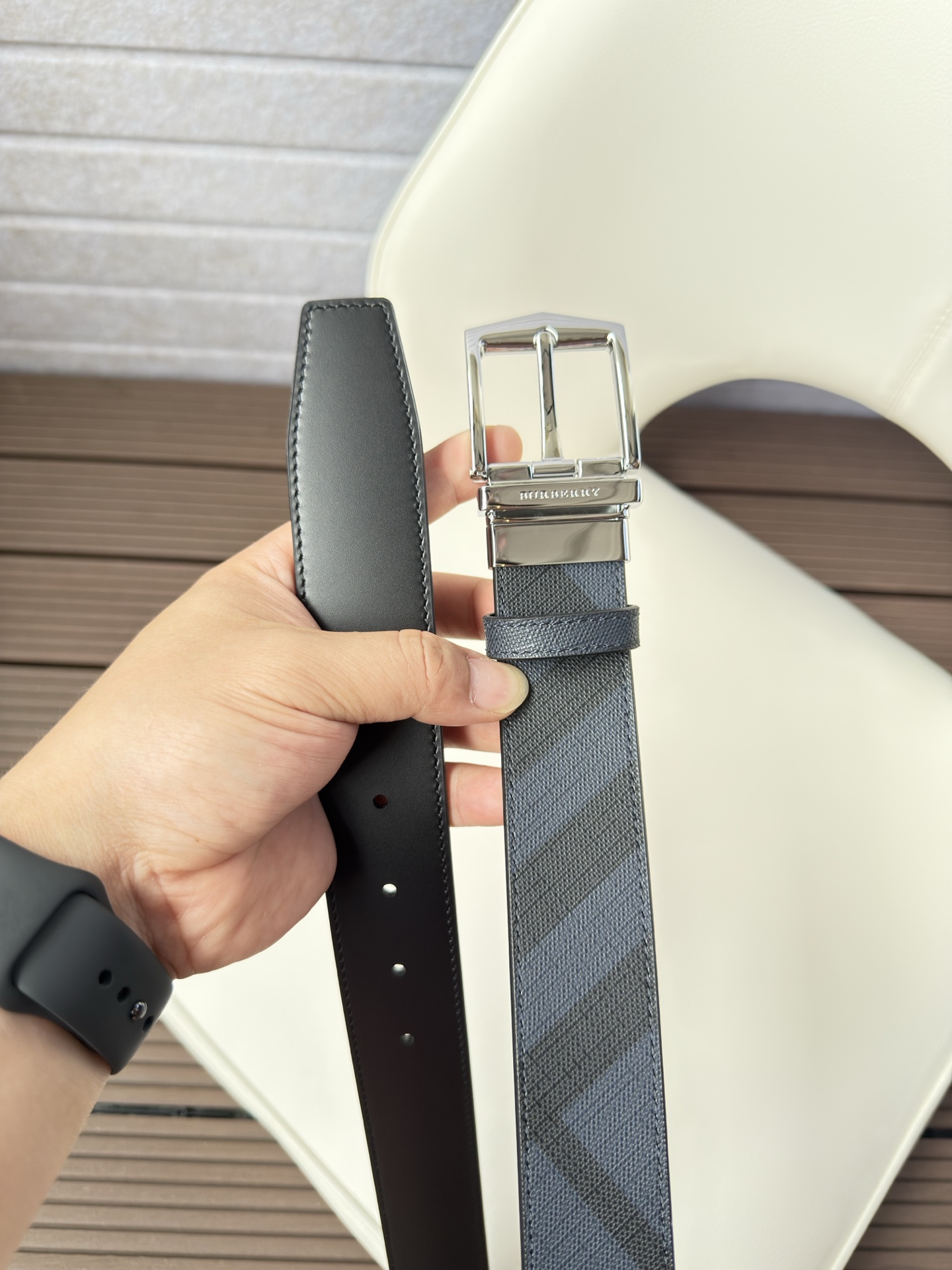 Burberry Male Leather Belt Top Grain Leather 34mm-13514