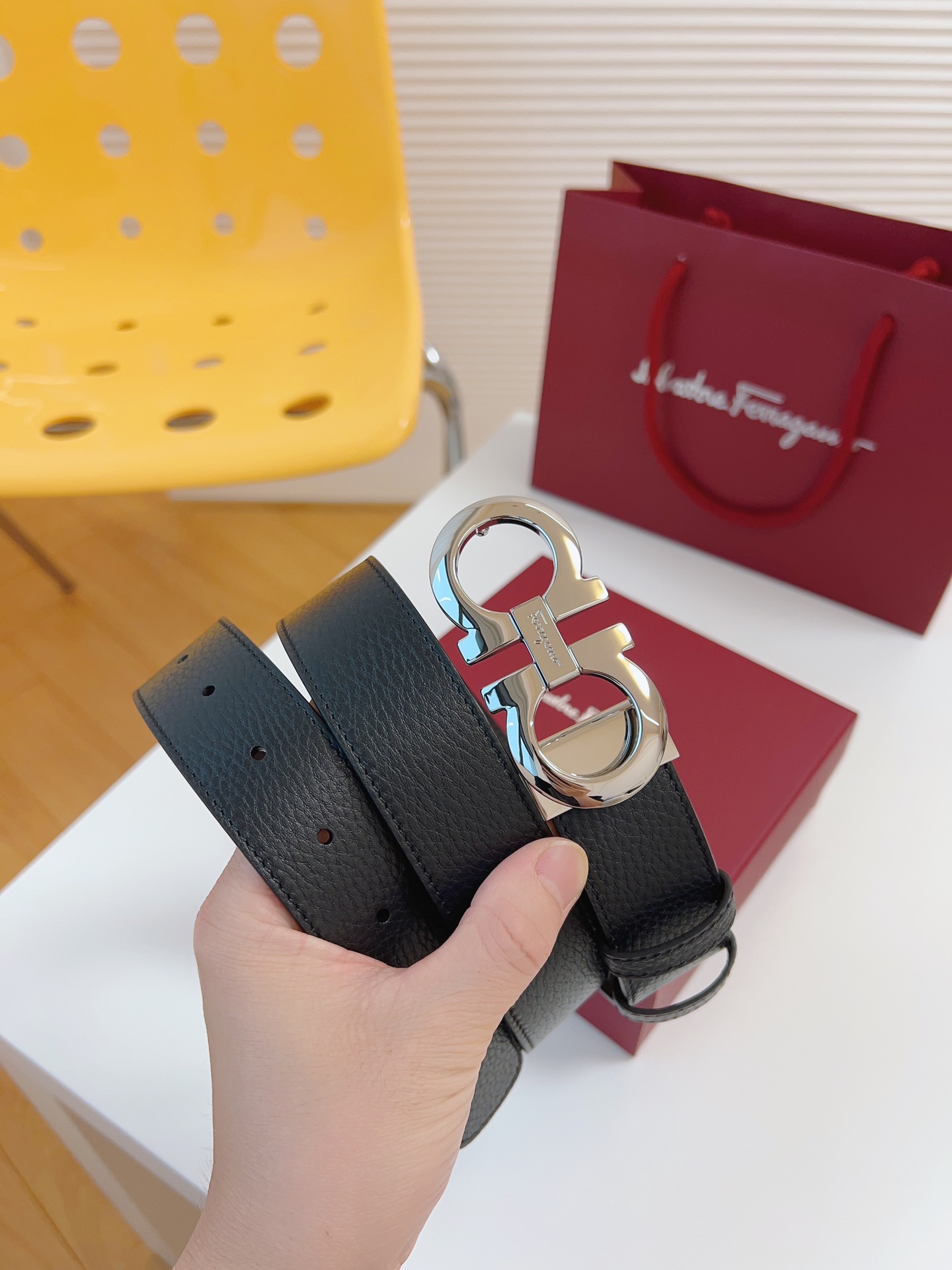 Salvatore Ferragamo Leather Belt 35mm-m