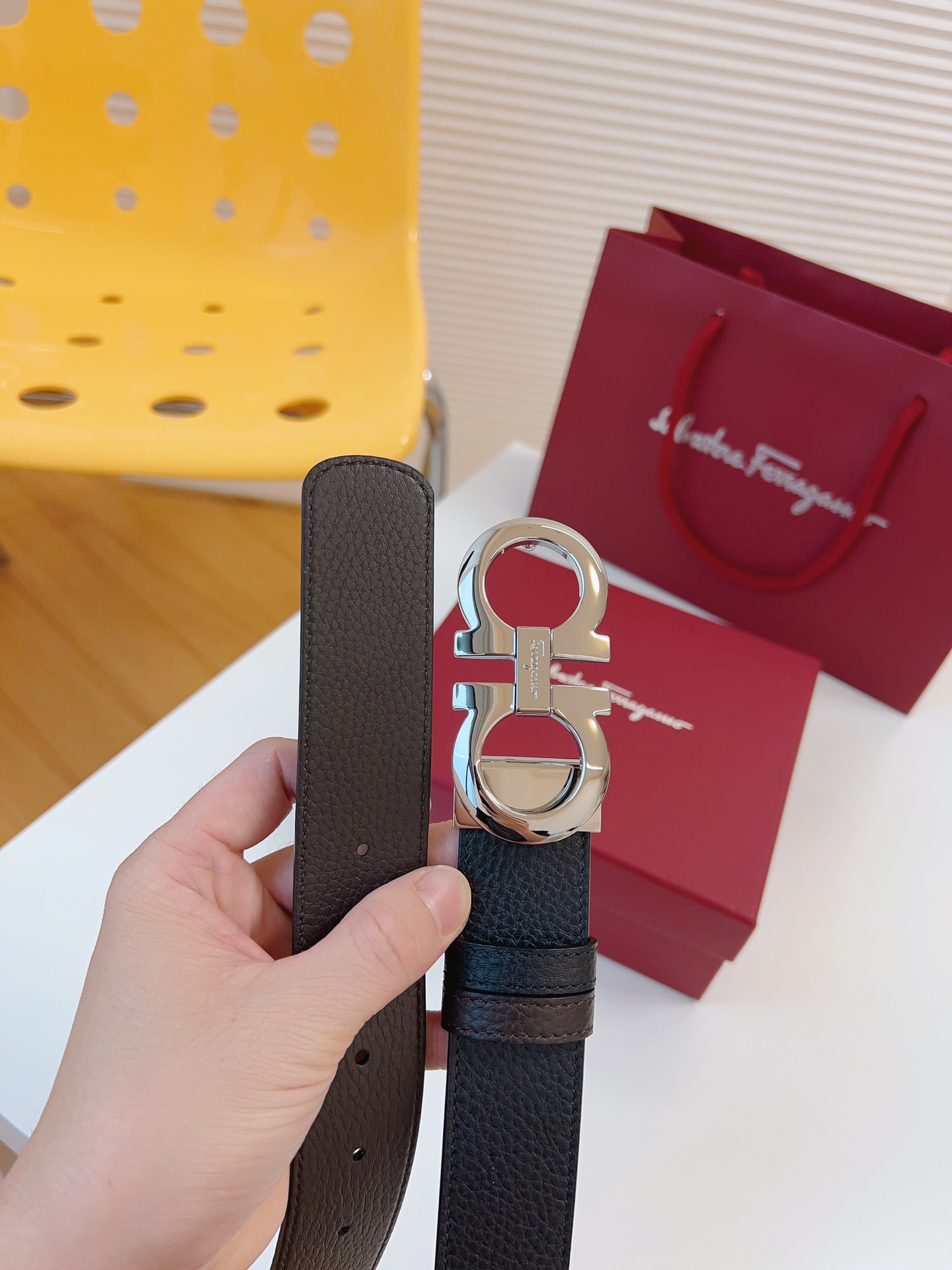 Salvatore Ferragamo Leather Belt 35mm-m