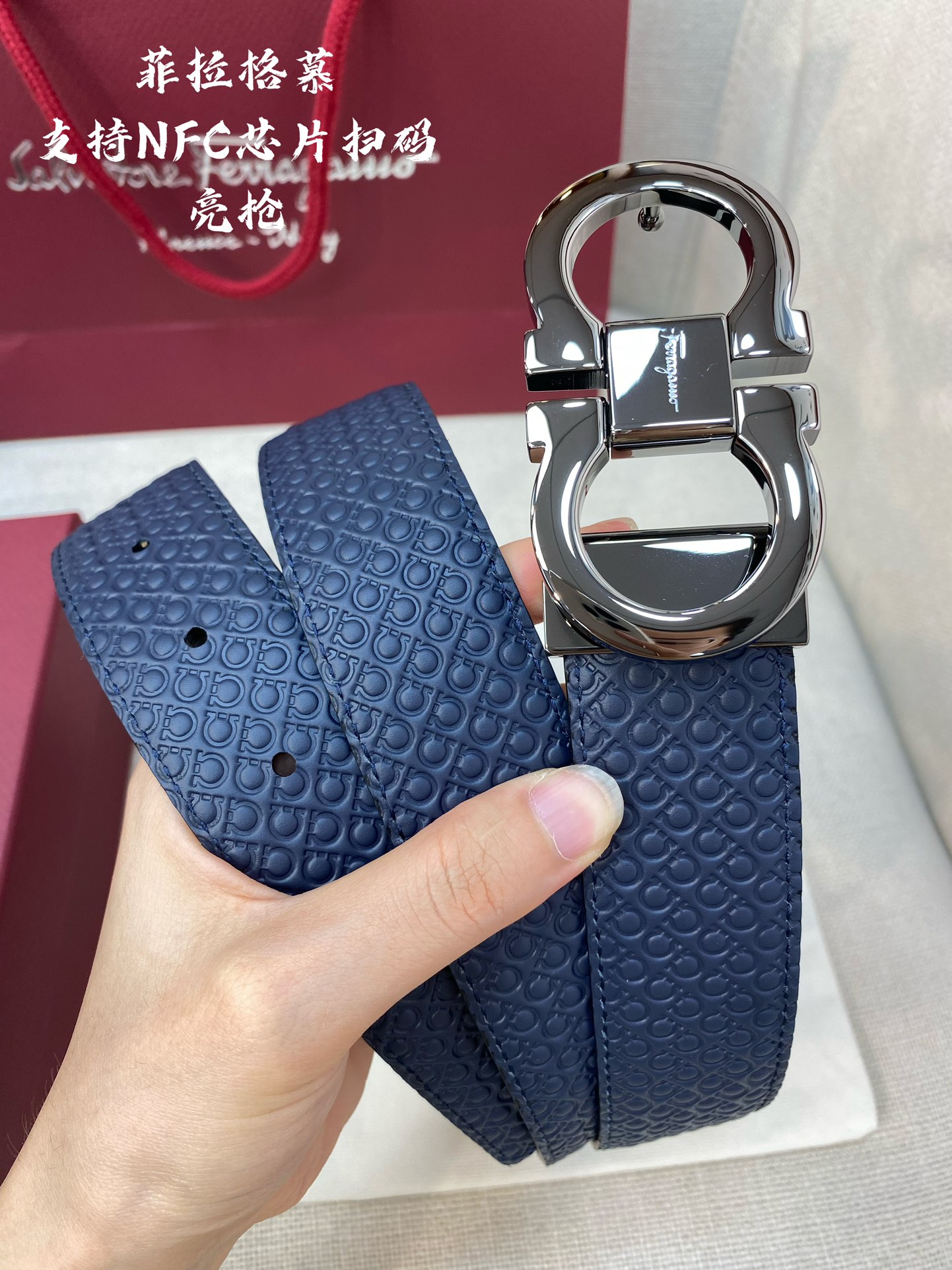 Salvatore Ferragamo Male Leather Belt Cow Leather 13514-m