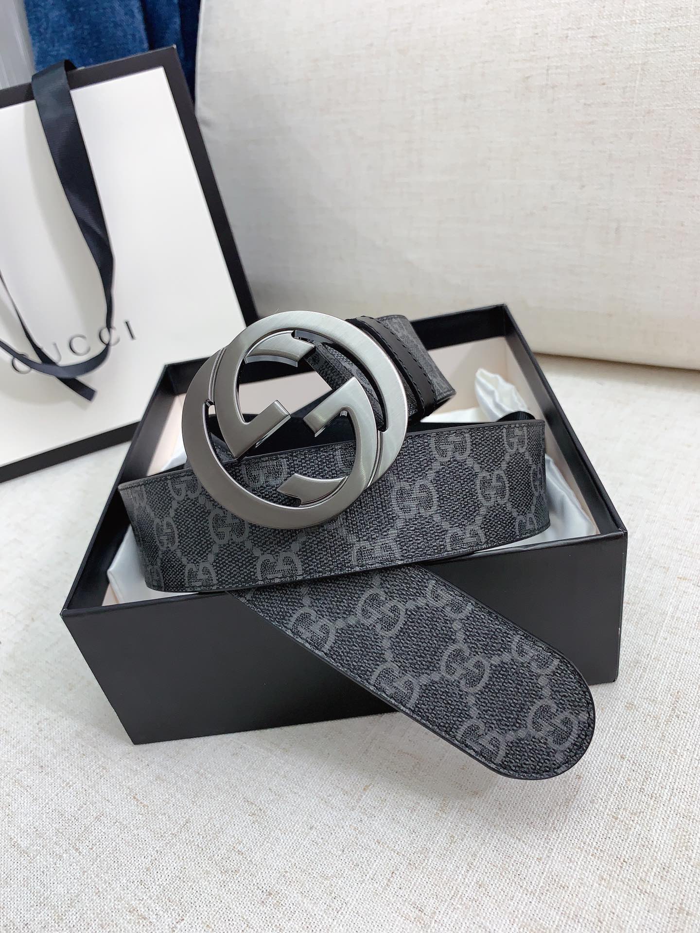 Gucci Basic Belt Cow Leather Waterproof 38mm