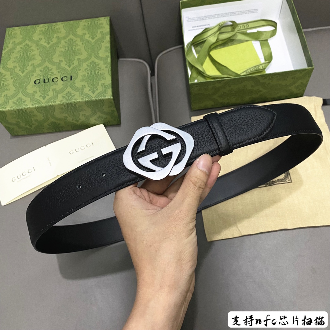 Gucci Male Basic Belt Cow Leather Black 13514