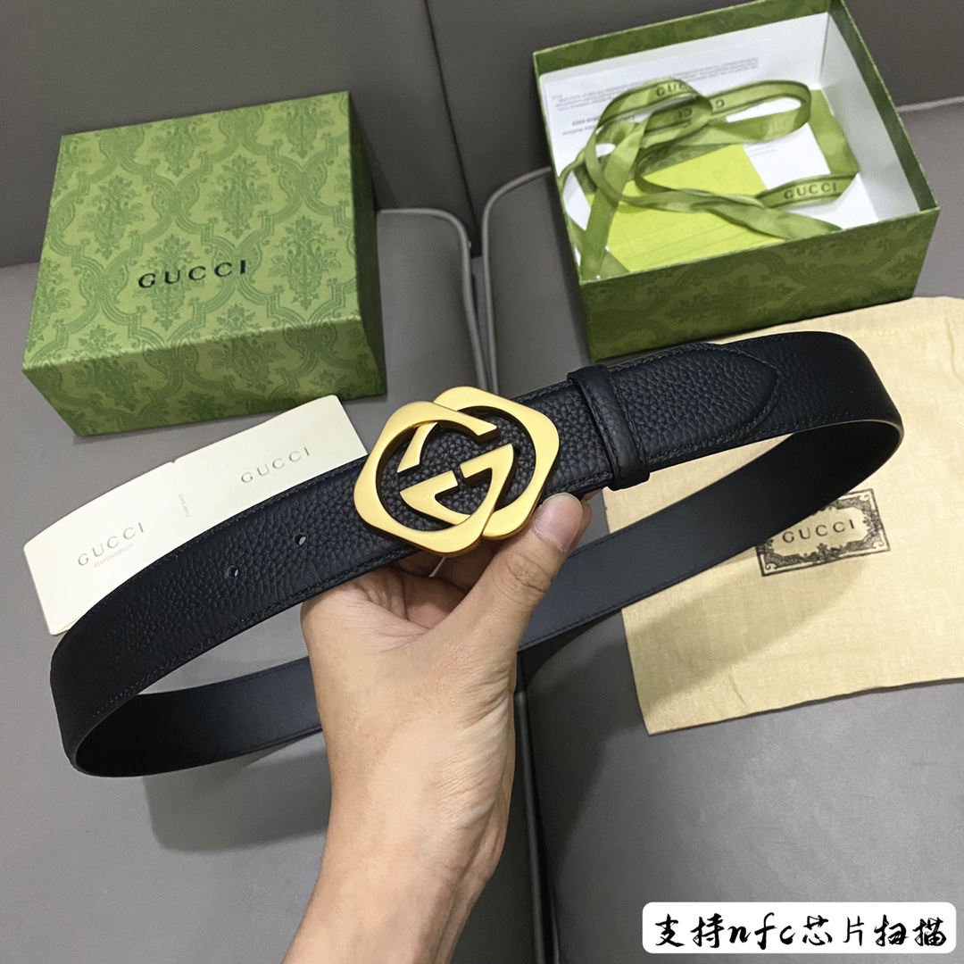 Gucci Male Basic Belt Cow Leather Black 13514