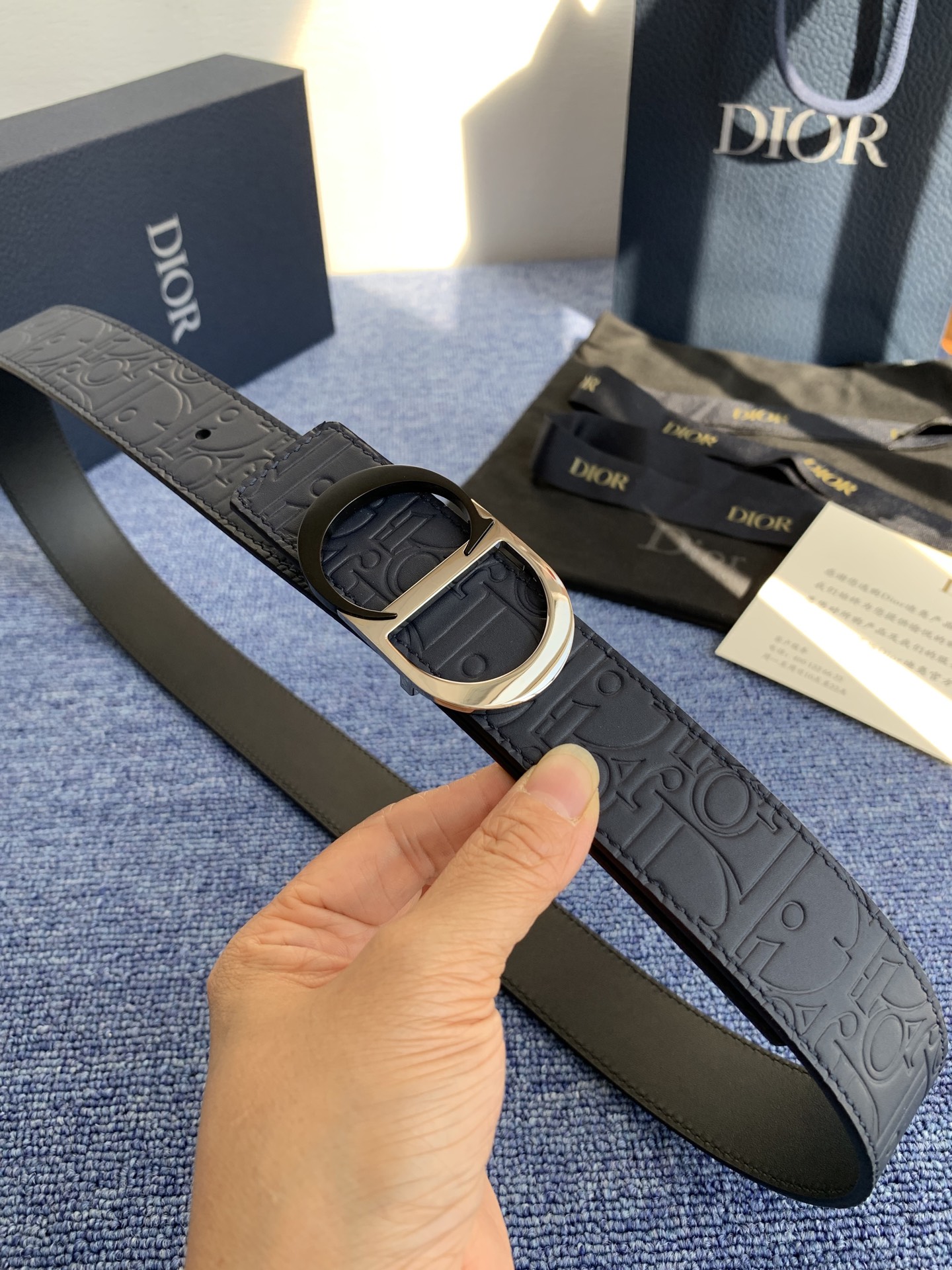 Dior Basic Belt Cow Leather Black Adjustable L