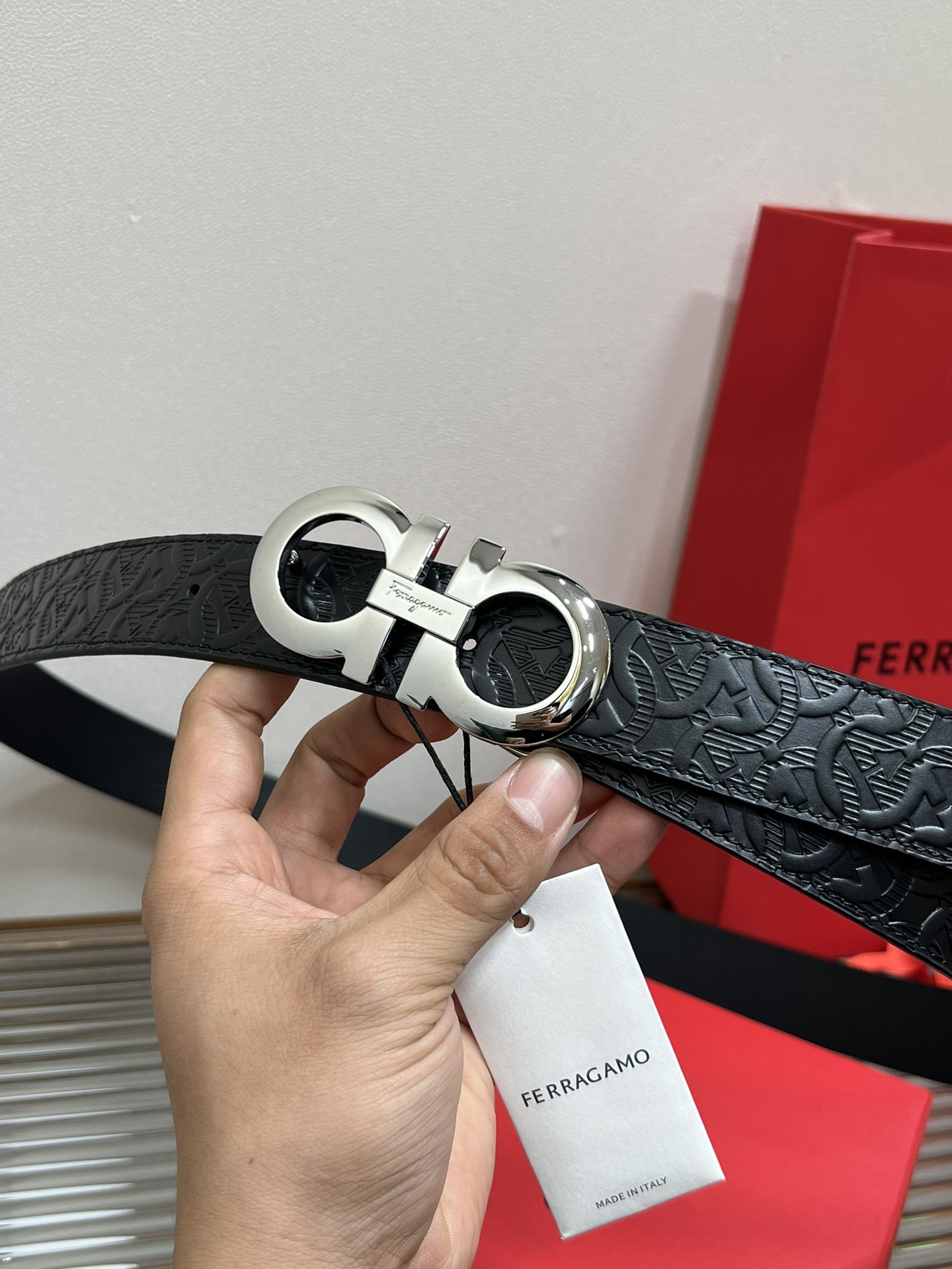 Salvatore Ferragamo Male Leather Belt Cow Leather M