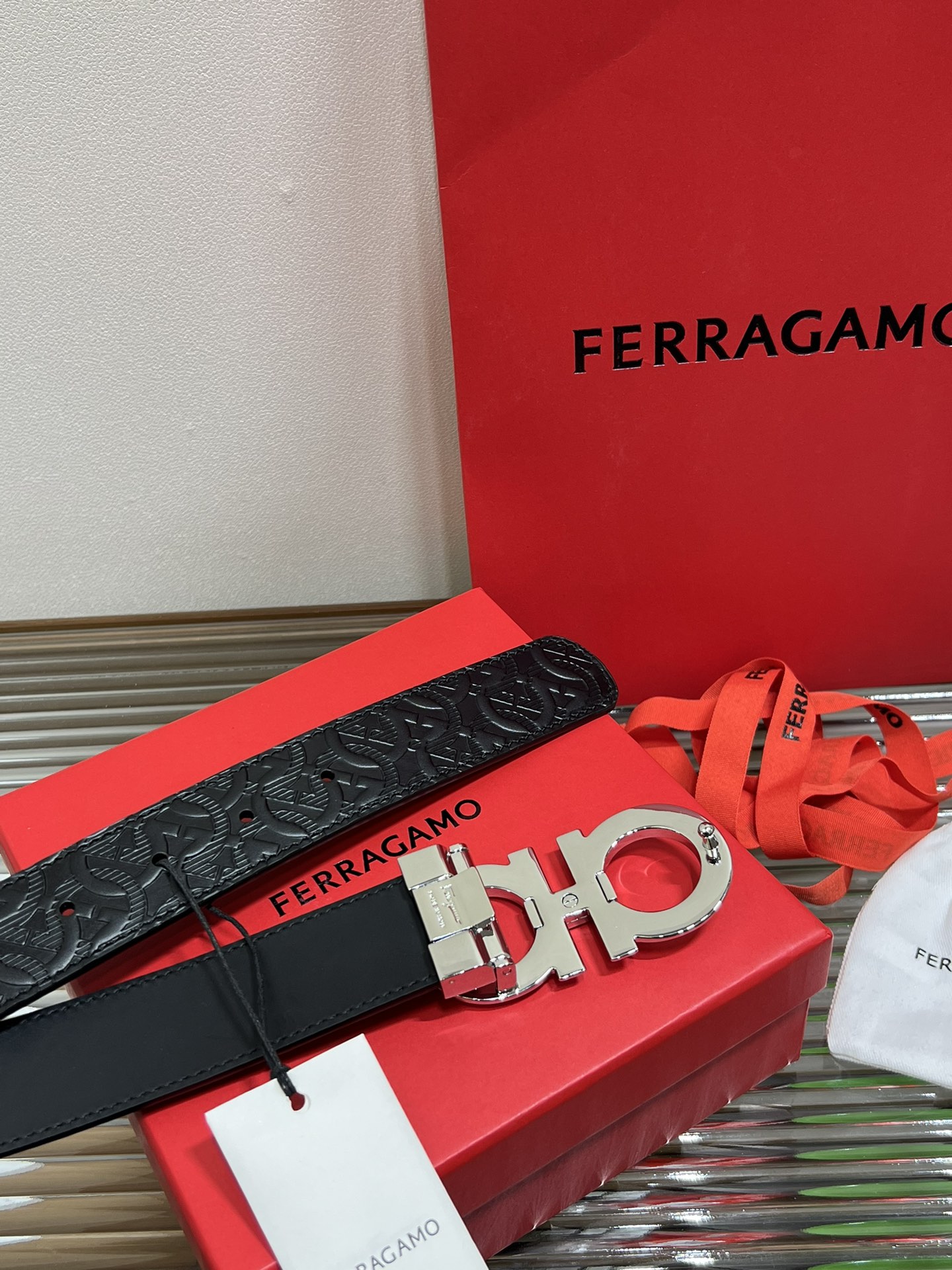 Salvatore Ferragamo Male Leather Belt Cow Leather M