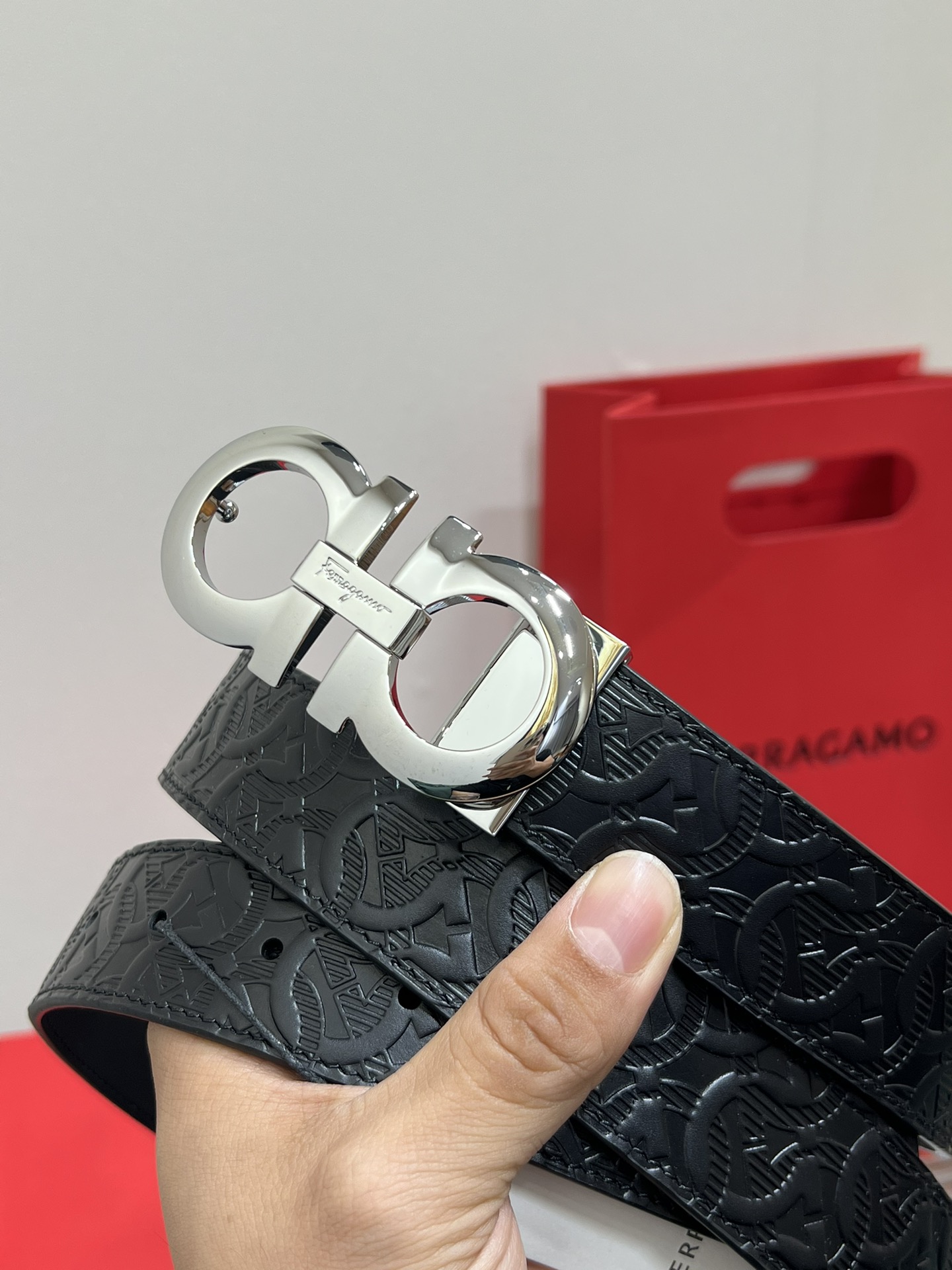 Salvatore Ferragamo Male Leather Belt Cow Leather M