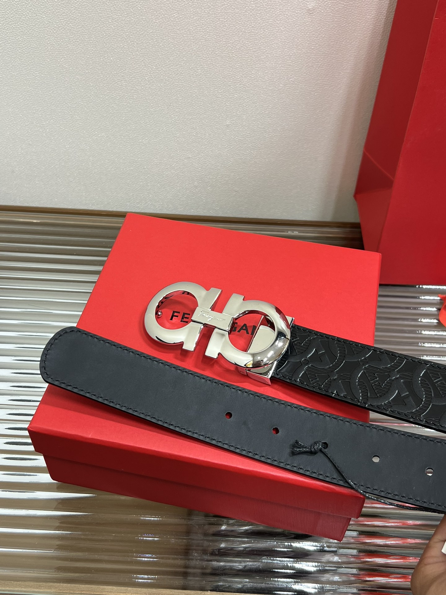 Salvatore Ferragamo Male Leather Belt Cow Leather M