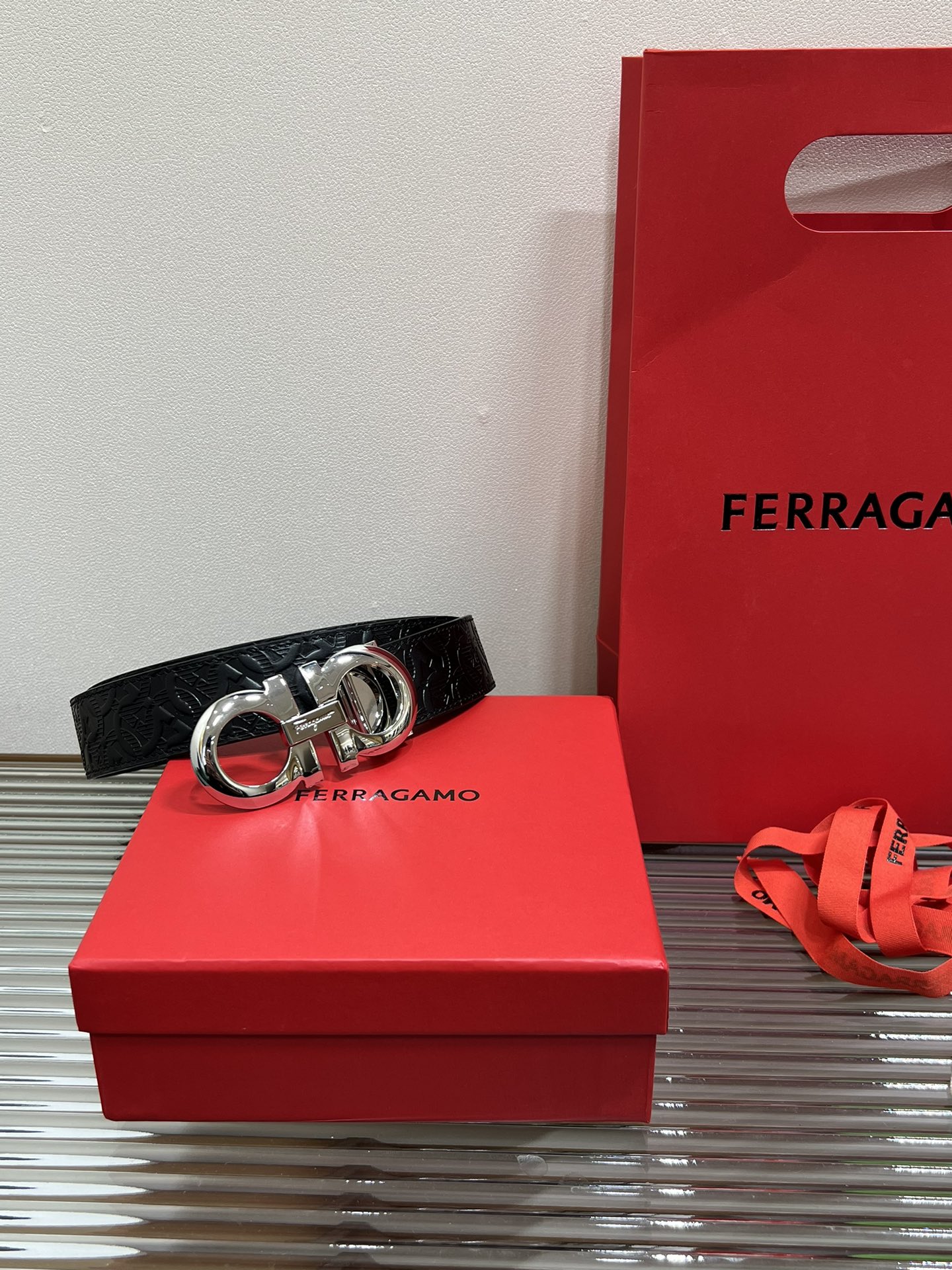 Salvatore Ferragamo Male Leather Belt Cow Leather M