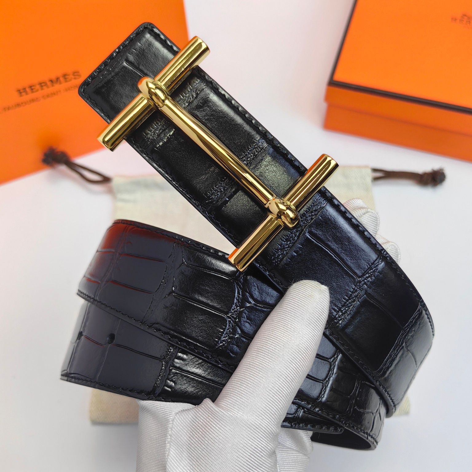 Hermès Male Leather Belt Top Grain Leather