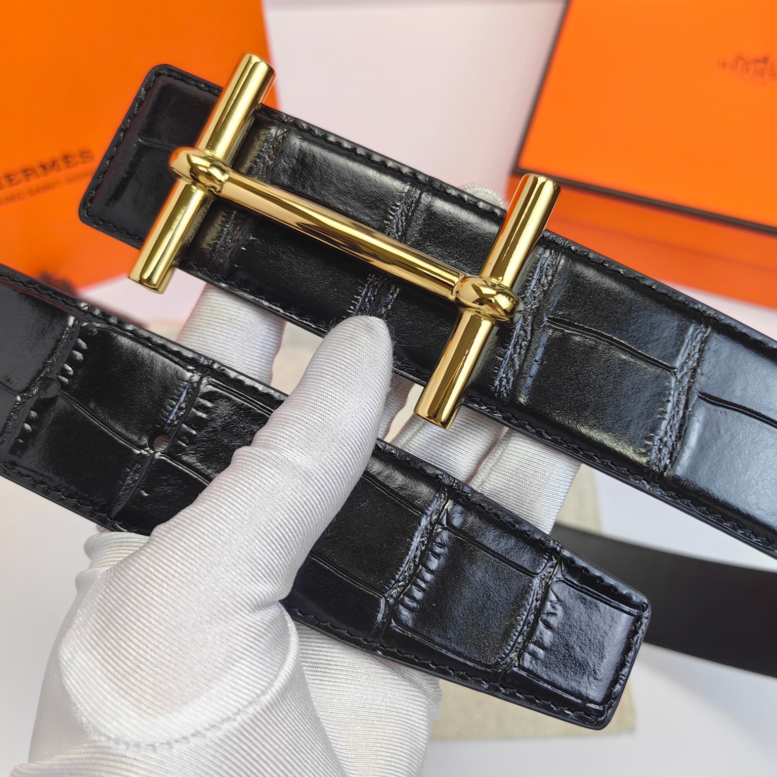 Hermès Male Leather Belt Top Grain Leather