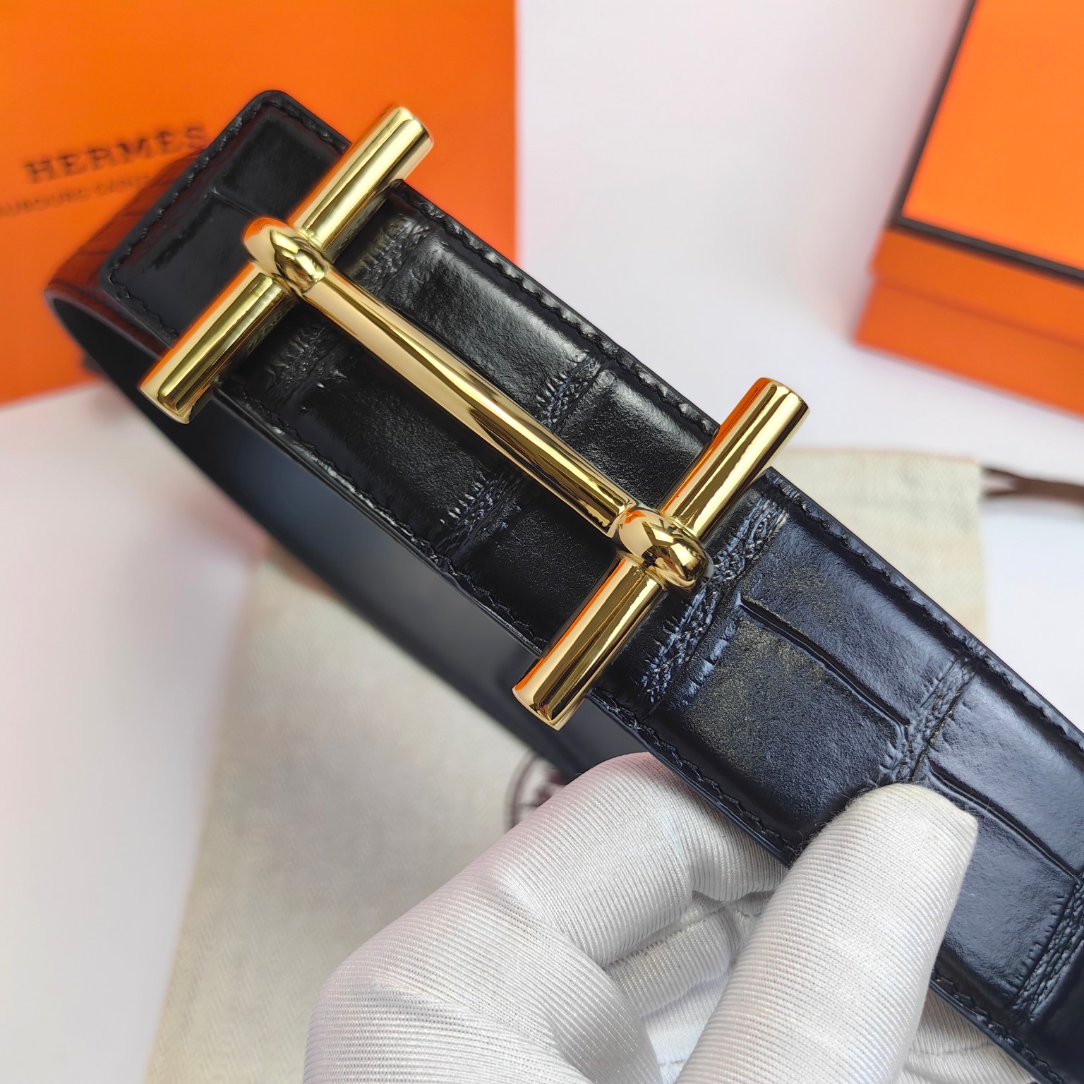 Hermès Male Leather Belt Top Grain Leather