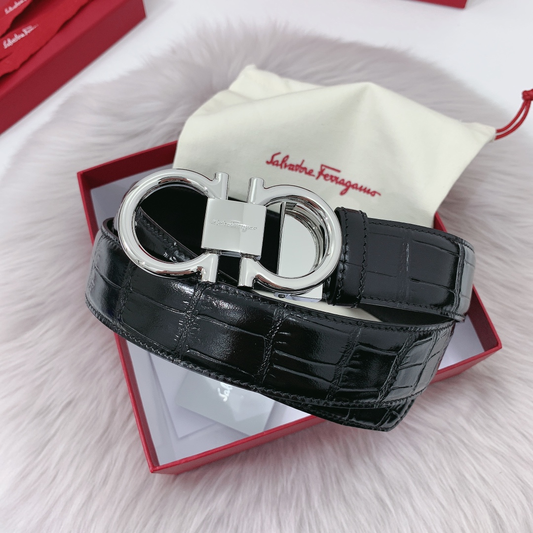 Salvatore Ferragamo Male Leather Belt 35mm-m