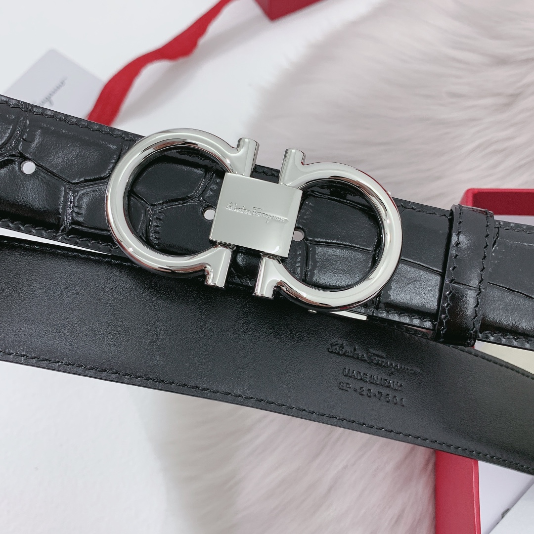 Salvatore Ferragamo Male Leather Belt 35mm-m