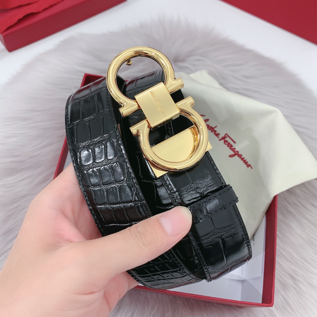 Salvatore Ferragamo Male Leather Belt 35mm-m