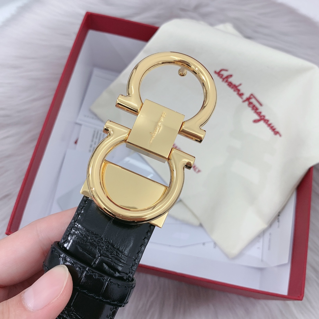 Salvatore Ferragamo Male Leather Belt 35mm-m