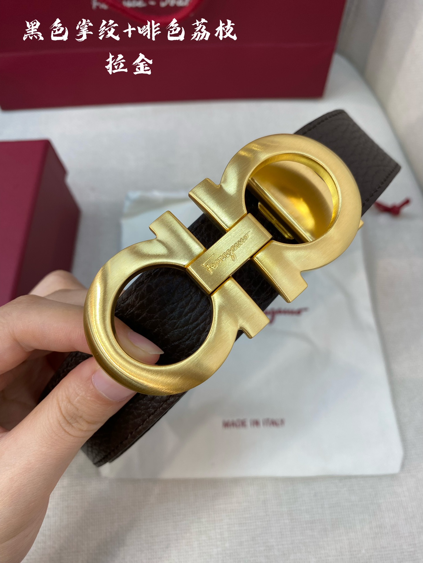 Salvatore Ferragamo Male Leather Belt Cow Leather M