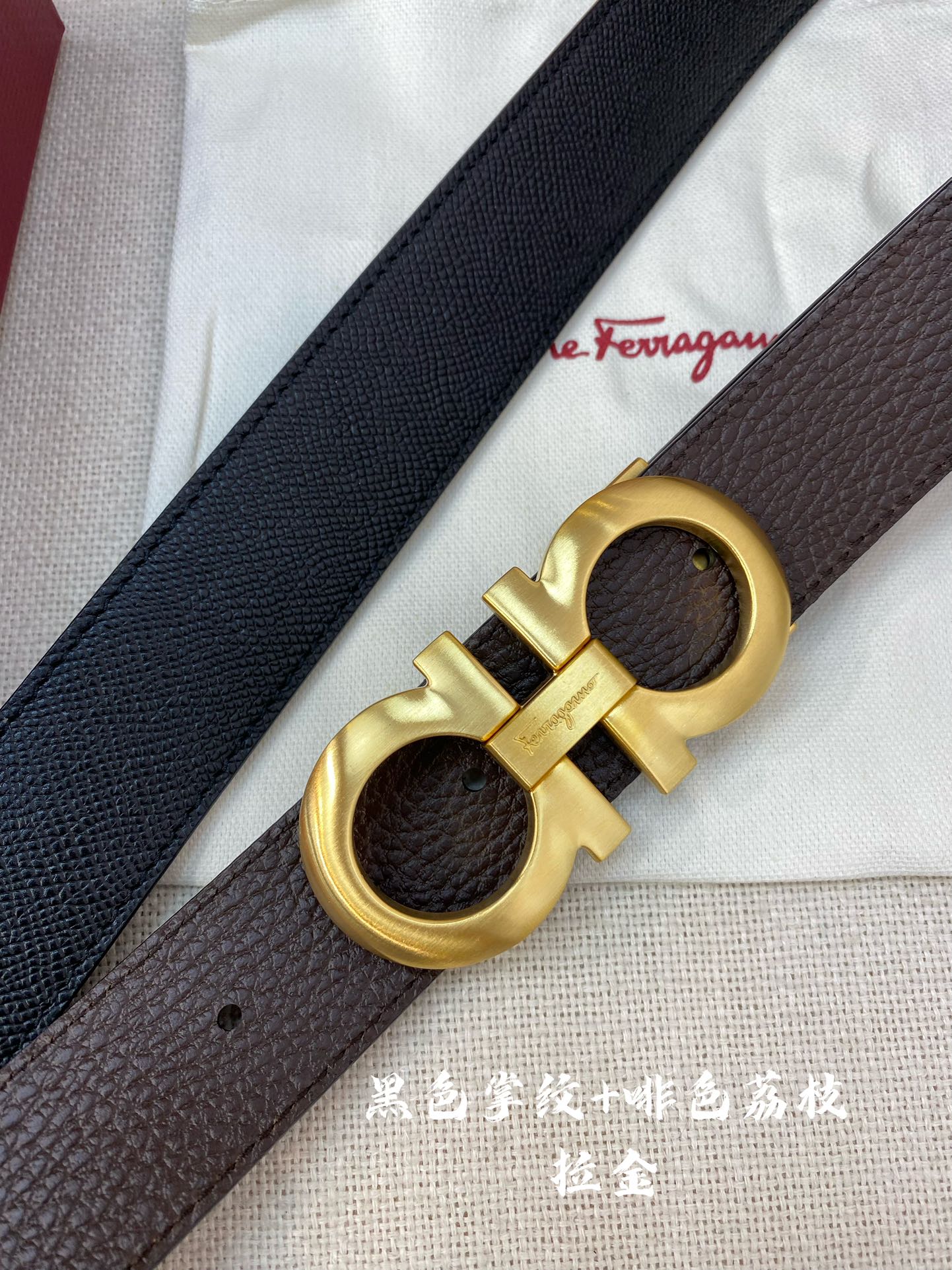Salvatore Ferragamo Male Leather Belt Cow Leather M