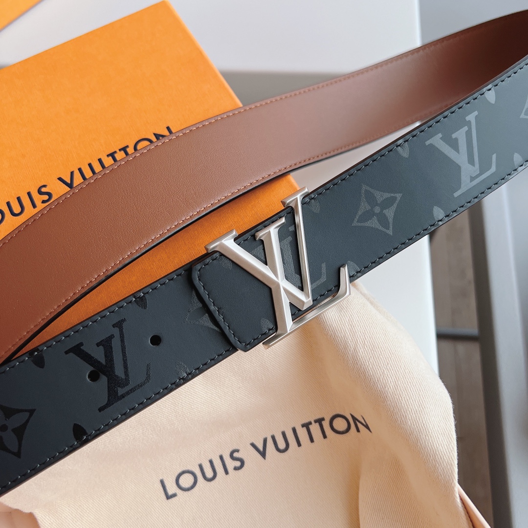 Louis Vuitton Male Leather Belt Cow Leather 40mm-l