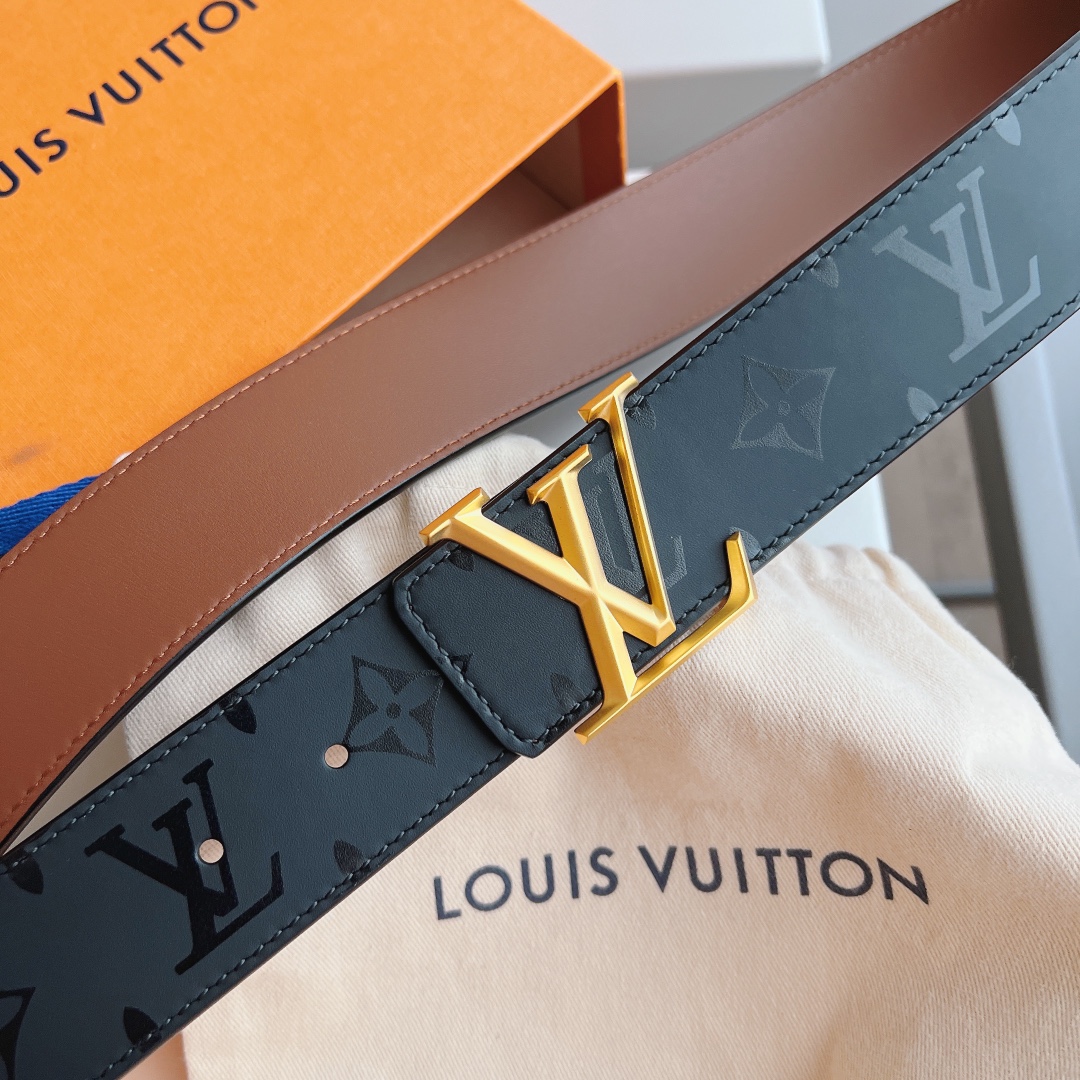 Louis Vuitton Male Leather Belt Cow Leather 40mm-l