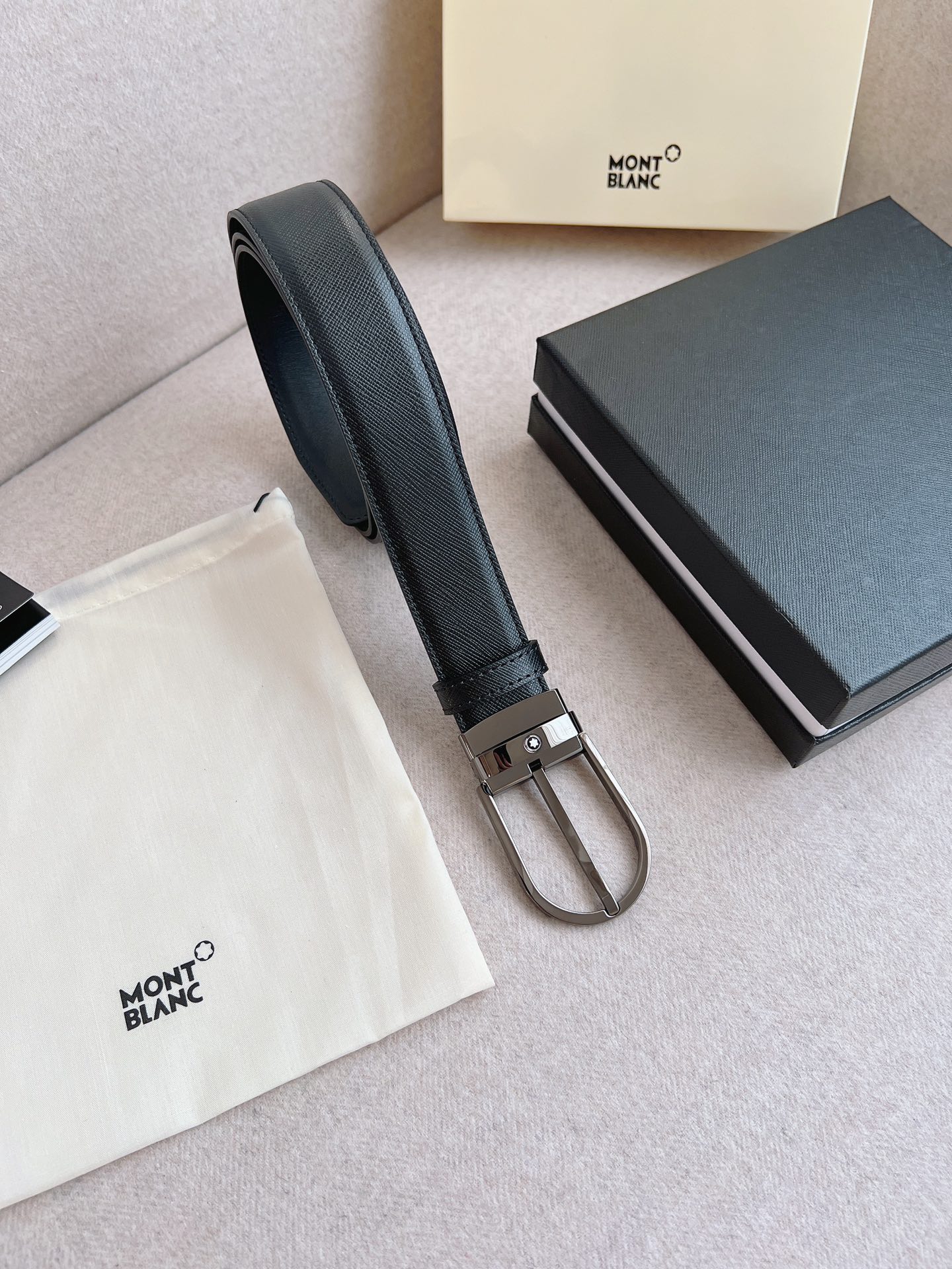 Montblanc Male Leather Belt Top Grain Leather M-l