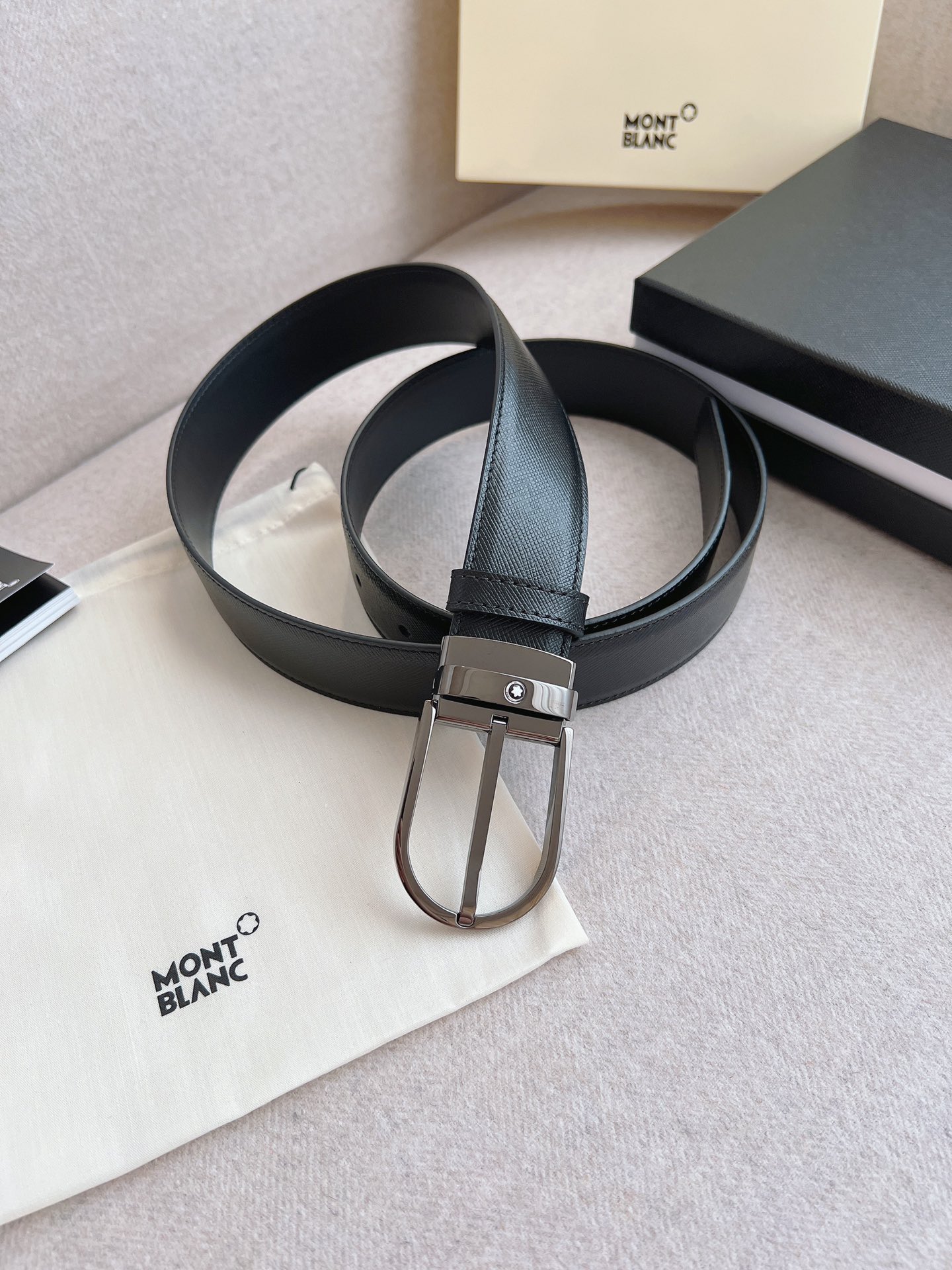 Montblanc Male Leather Belt Top Grain Leather M-l