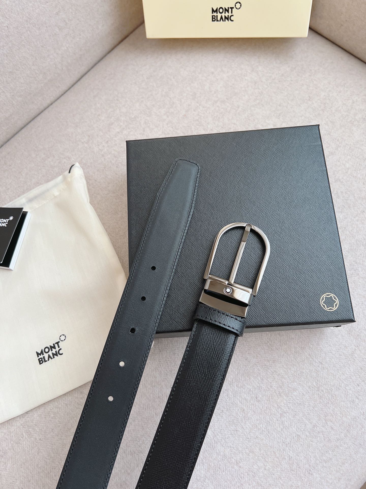 Montblanc Male Leather Belt Top Grain Leather M-l