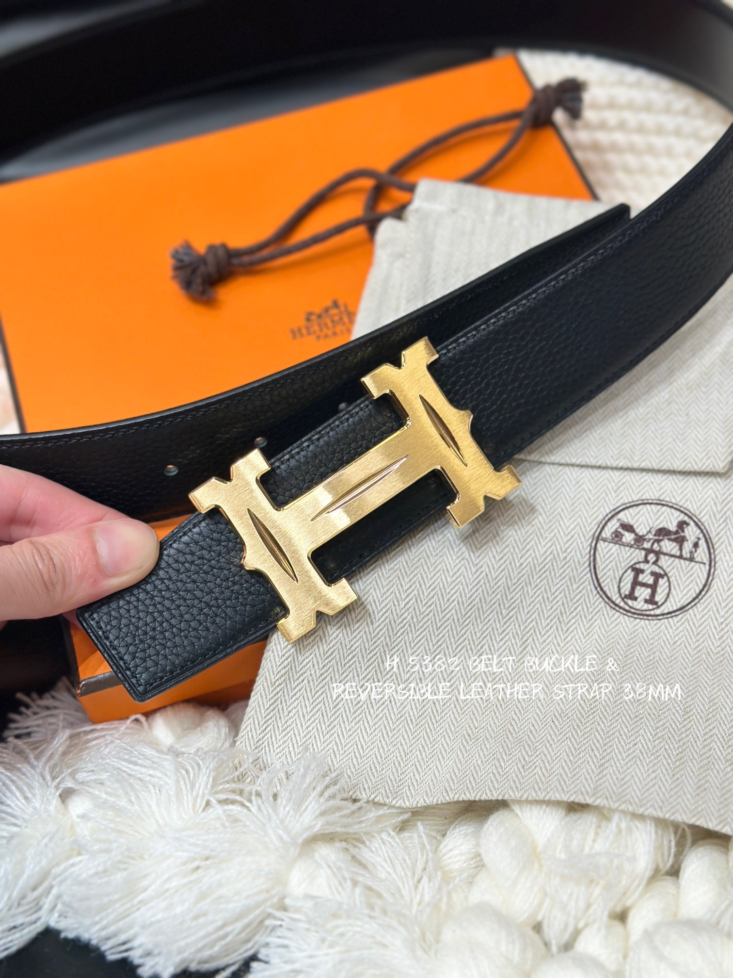 Hermès Male Leather Belt Top Grain Leather M