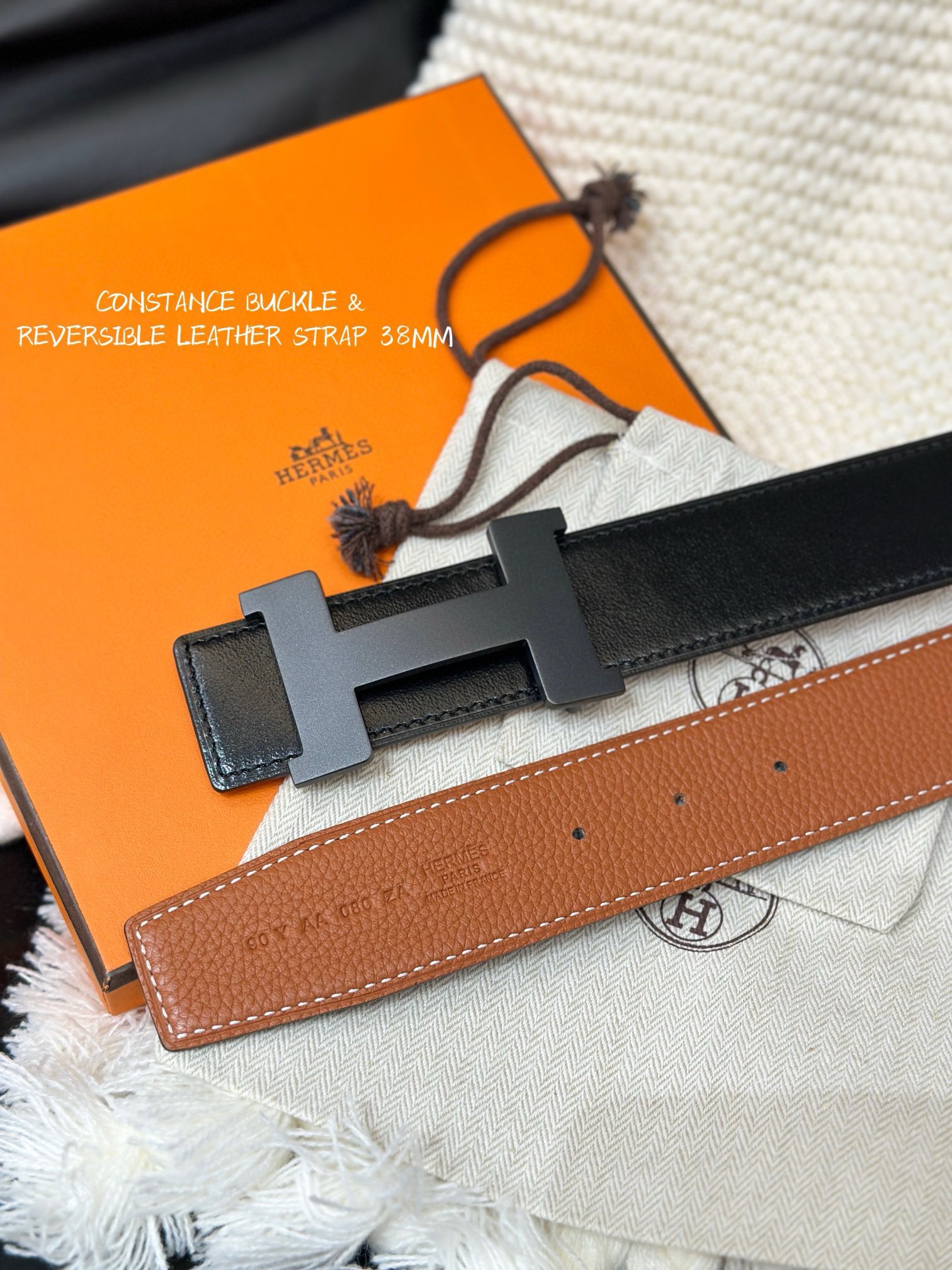 Hermès Male Leather Belt Top Grain Leather M