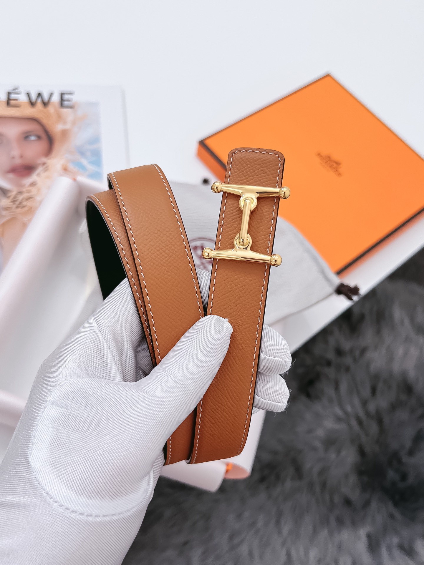 Hermès Female Basic Belt Cow Leather Black 110cm-m