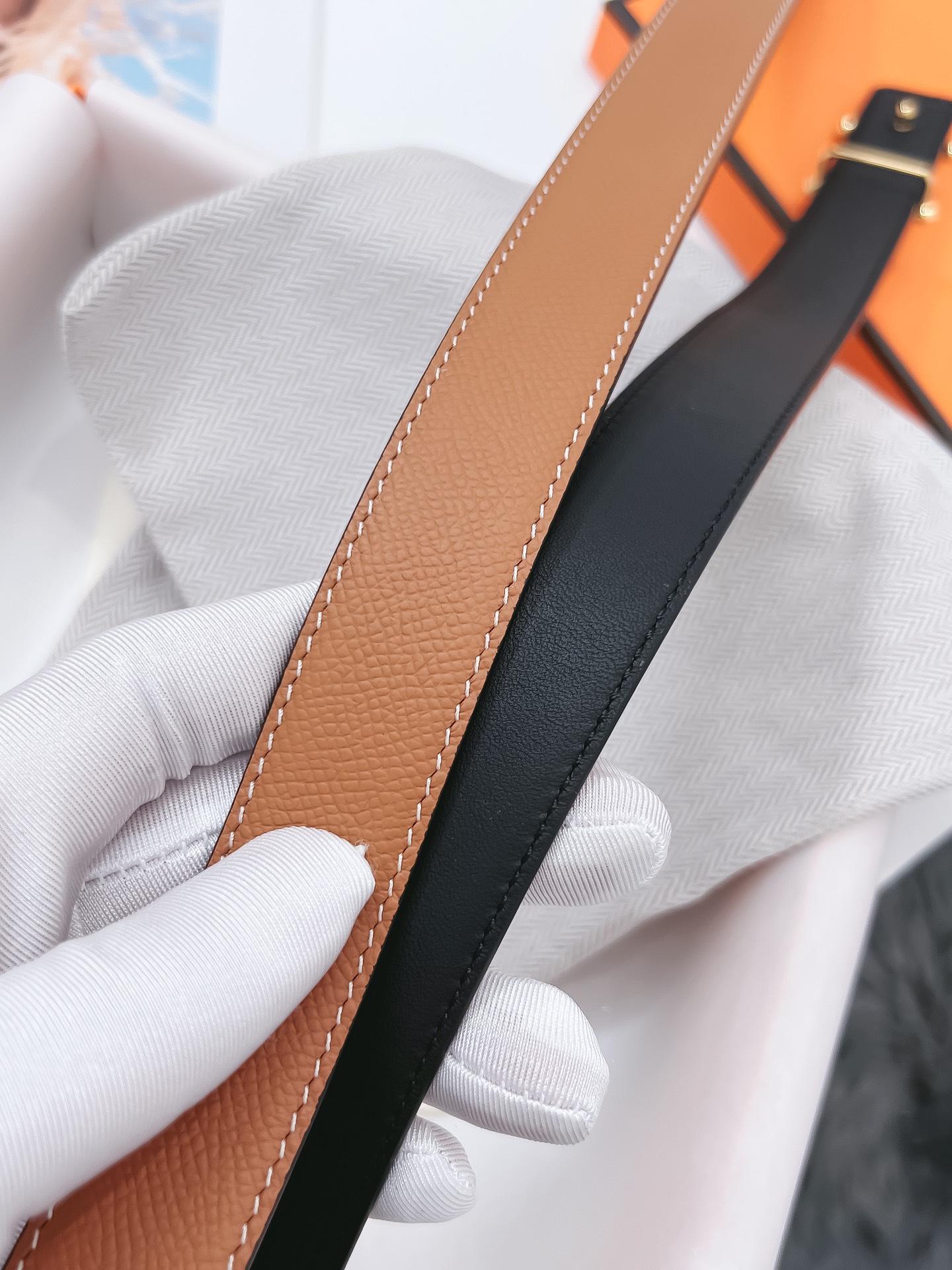 Hermès Female Basic Belt Cow Leather Black 110cm-m