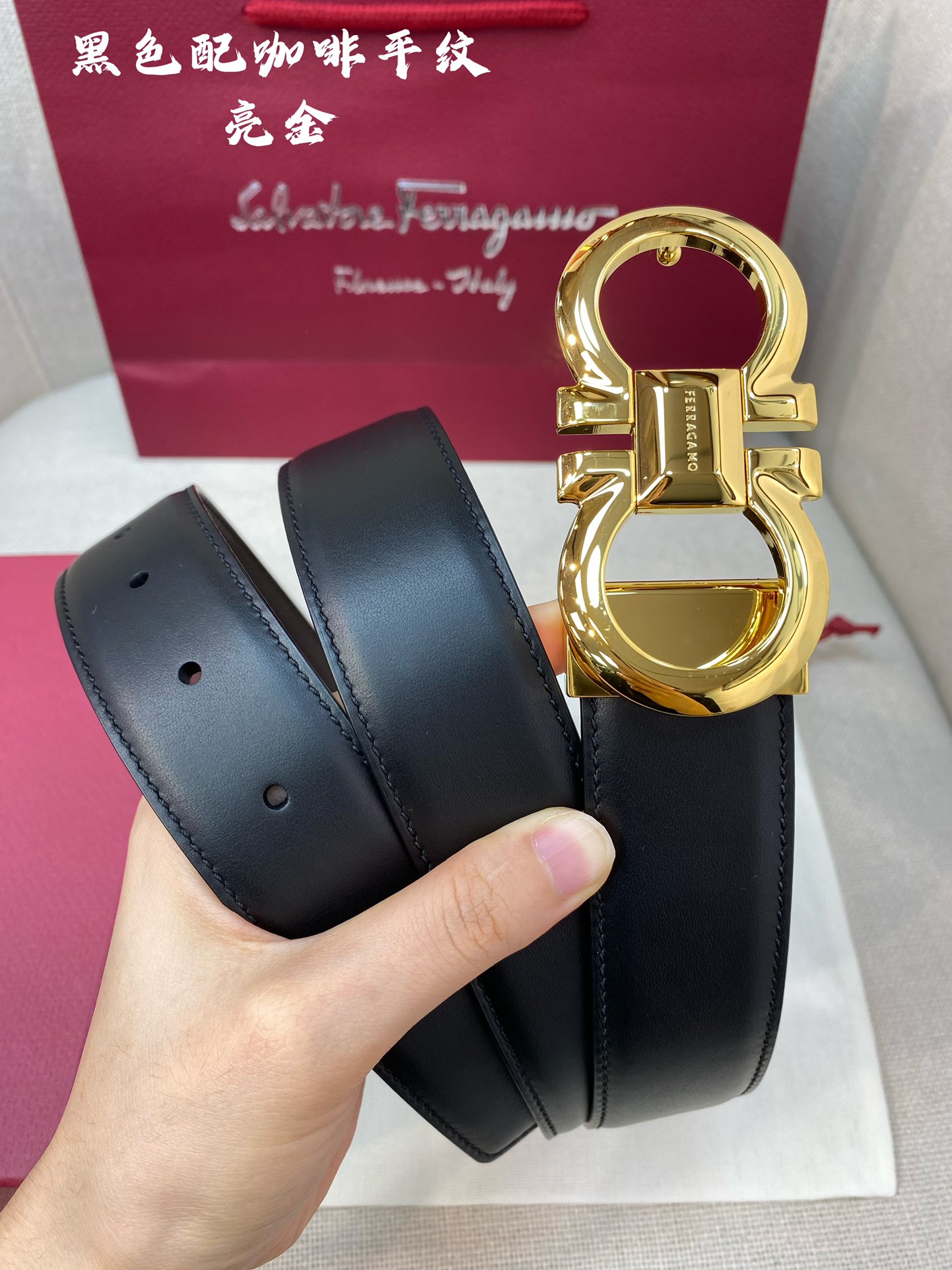 Salvatore Ferragamo Male Leather Belt Cow Leather M