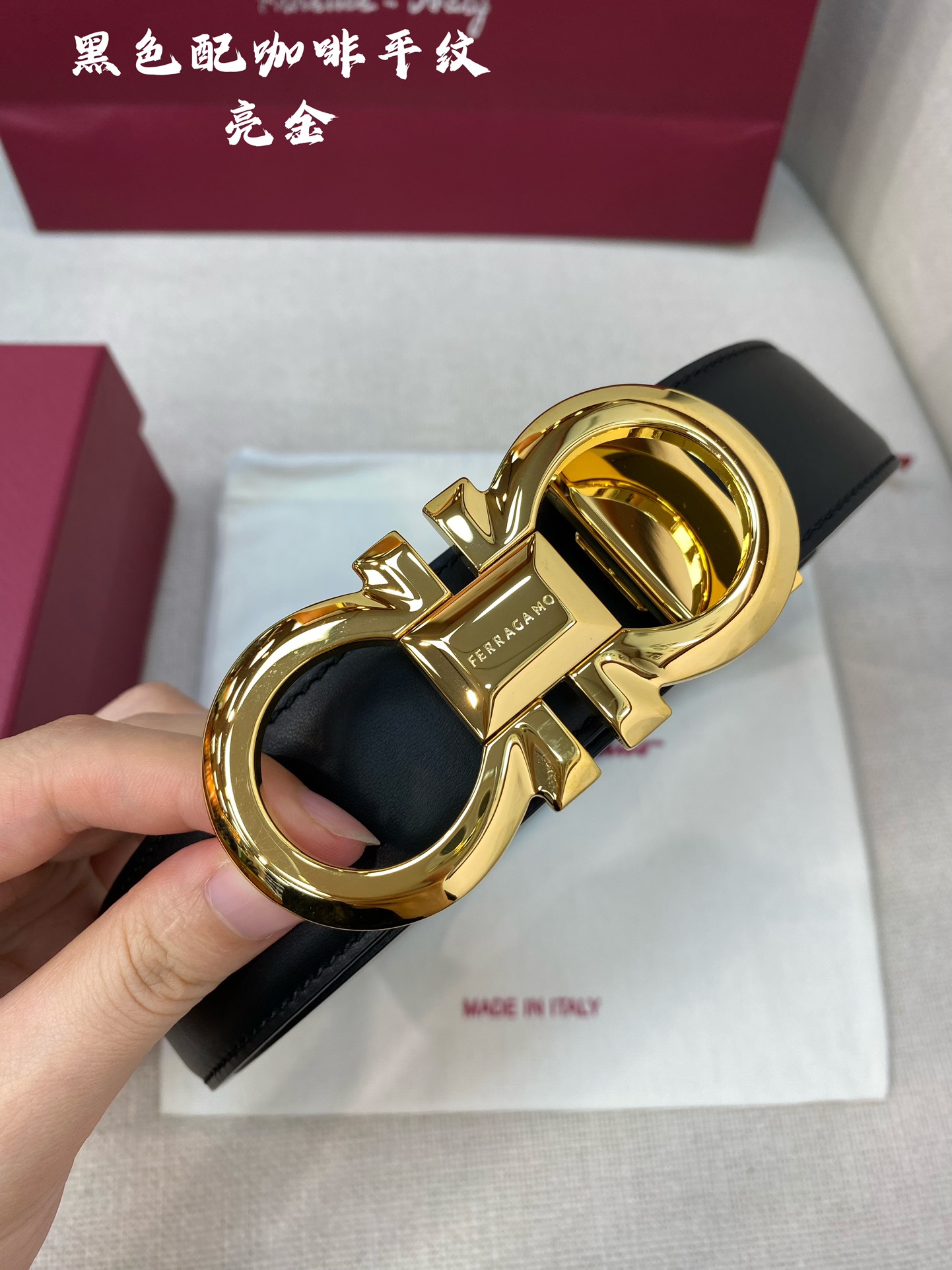 Salvatore Ferragamo Male Leather Belt Cow Leather M