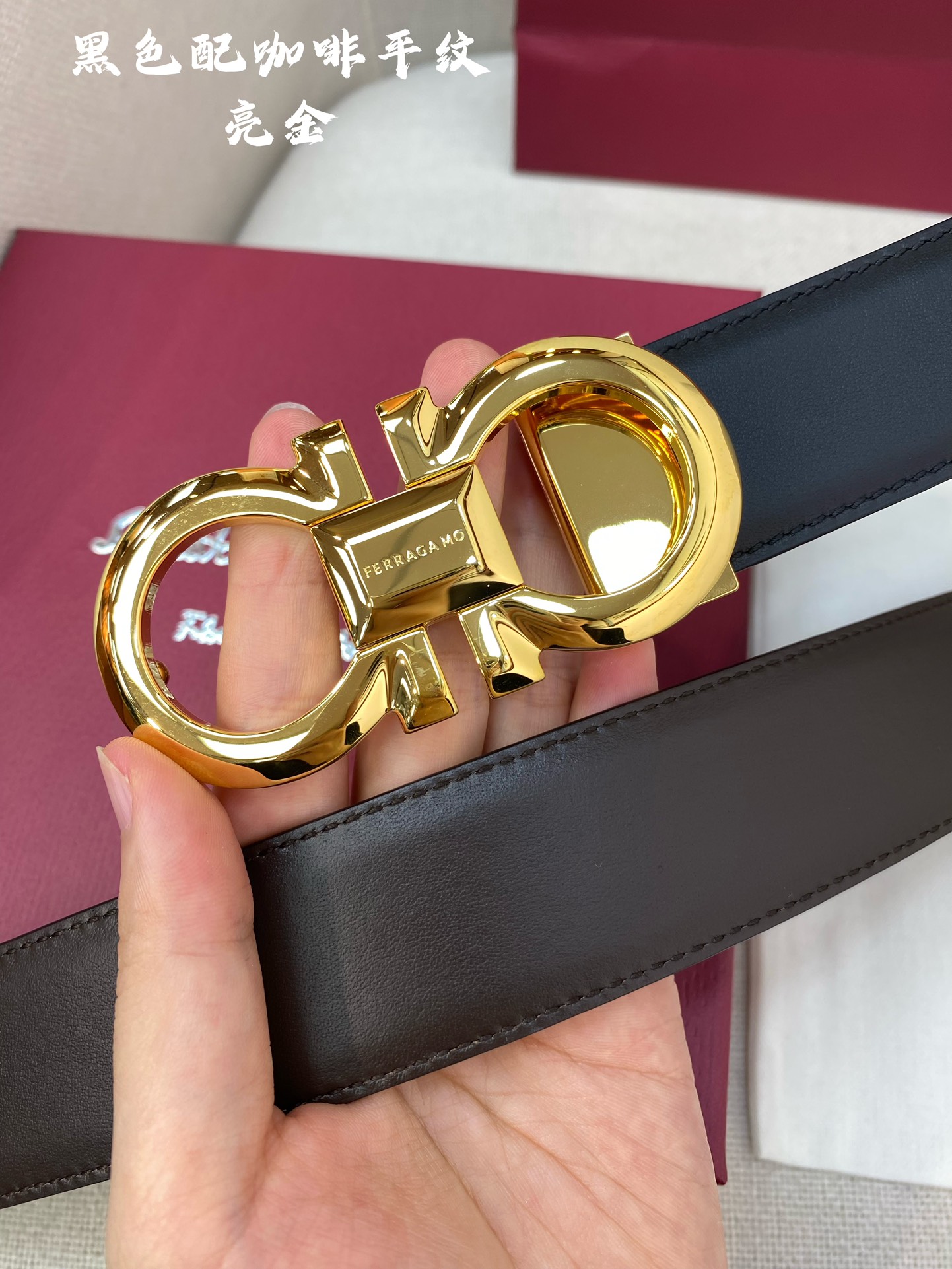 Salvatore Ferragamo Male Leather Belt Cow Leather M