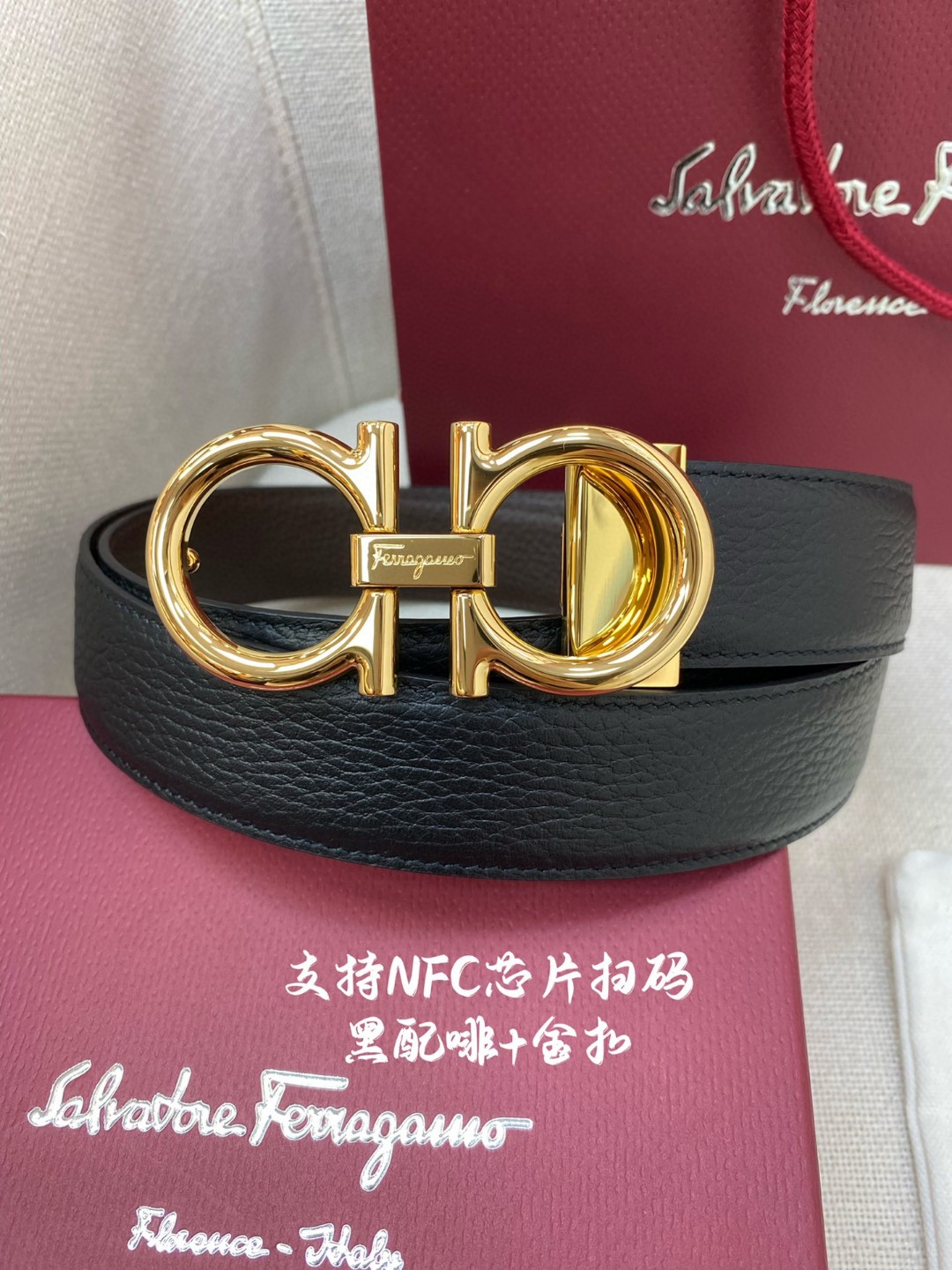Salvatore Ferragamo Male Leather Belt Top Grain Leather M