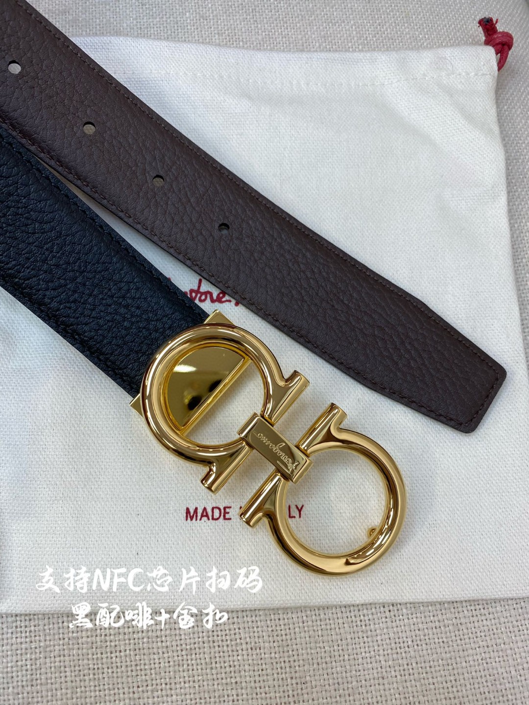Salvatore Ferragamo Male Leather Belt Top Grain Leather M