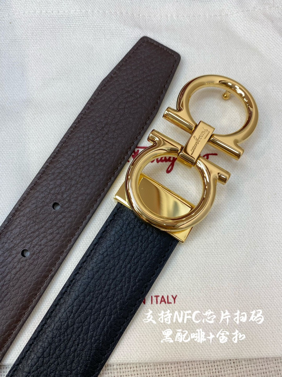 Salvatore Ferragamo Male Leather Belt Top Grain Leather M