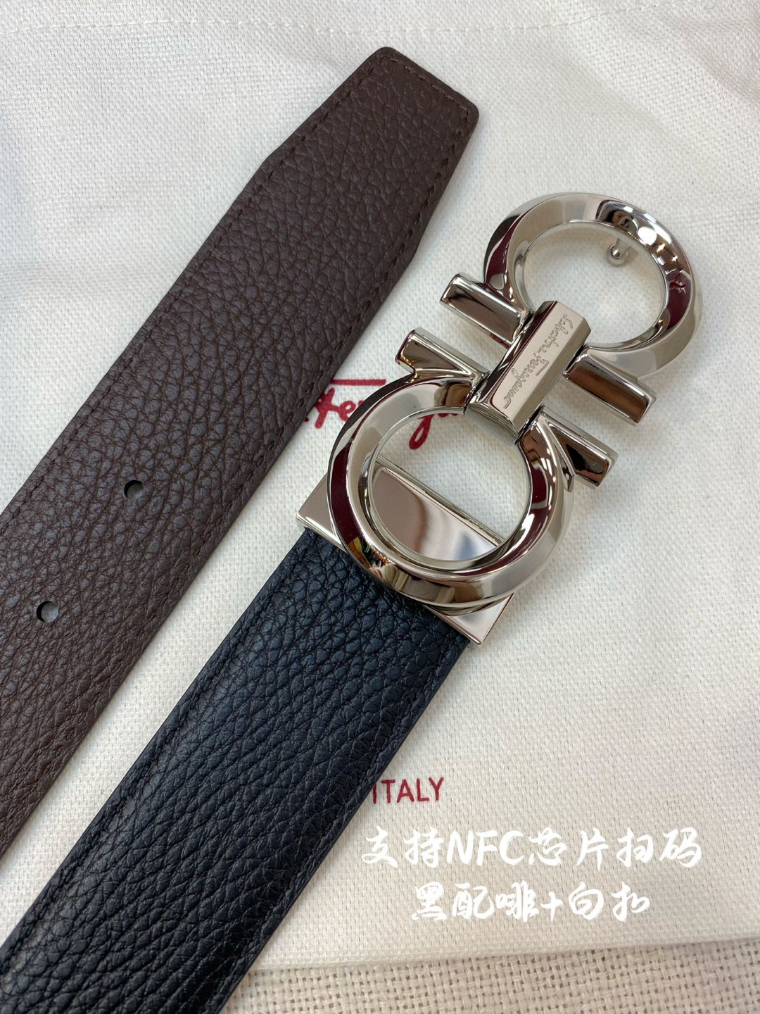 Salvatore Ferragamo Male Leather Belt Top Grain Leather M