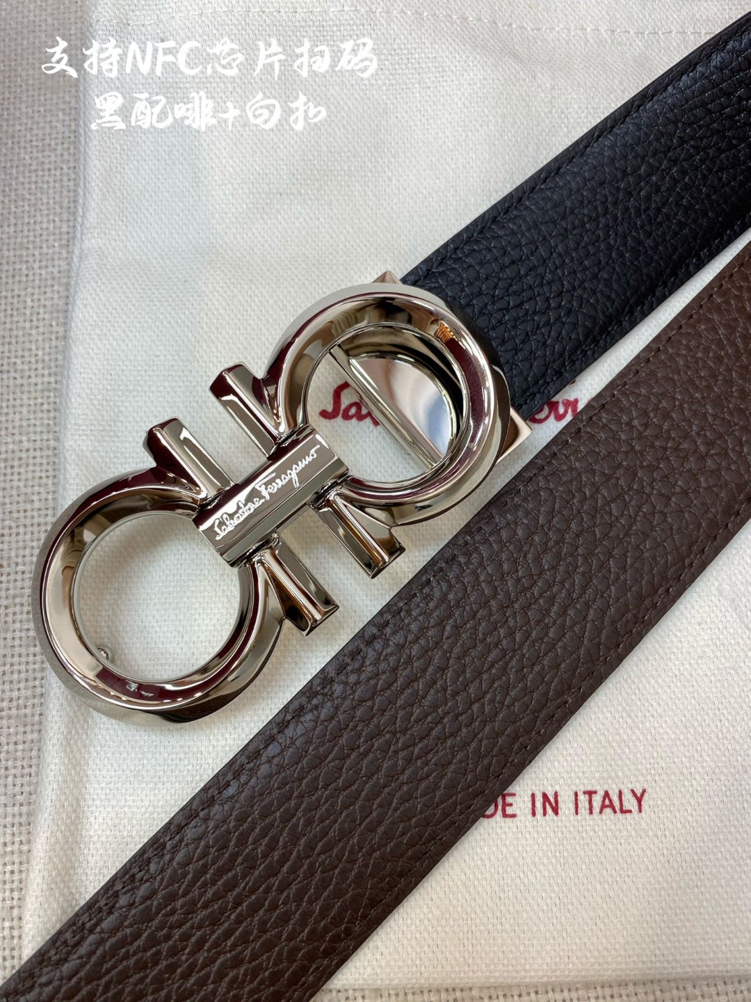 Salvatore Ferragamo Male Leather Belt Top Grain Leather M