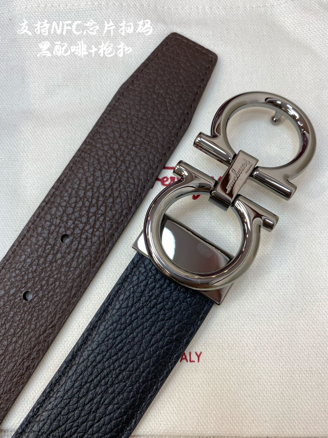 Salvatore Ferragamo Male Leather Belt Top Grain Leather M