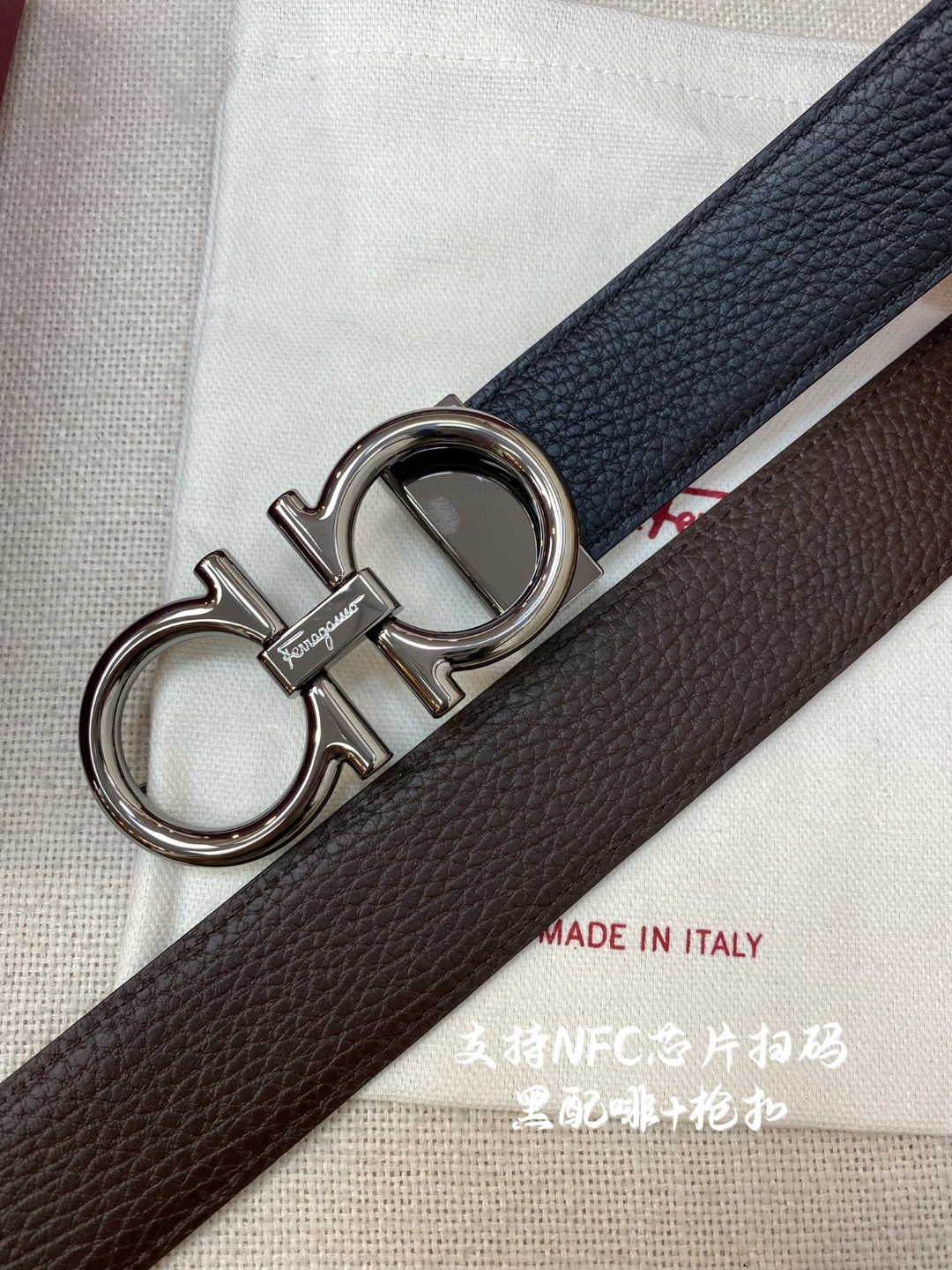 Salvatore Ferragamo Male Leather Belt Top Grain Leather M